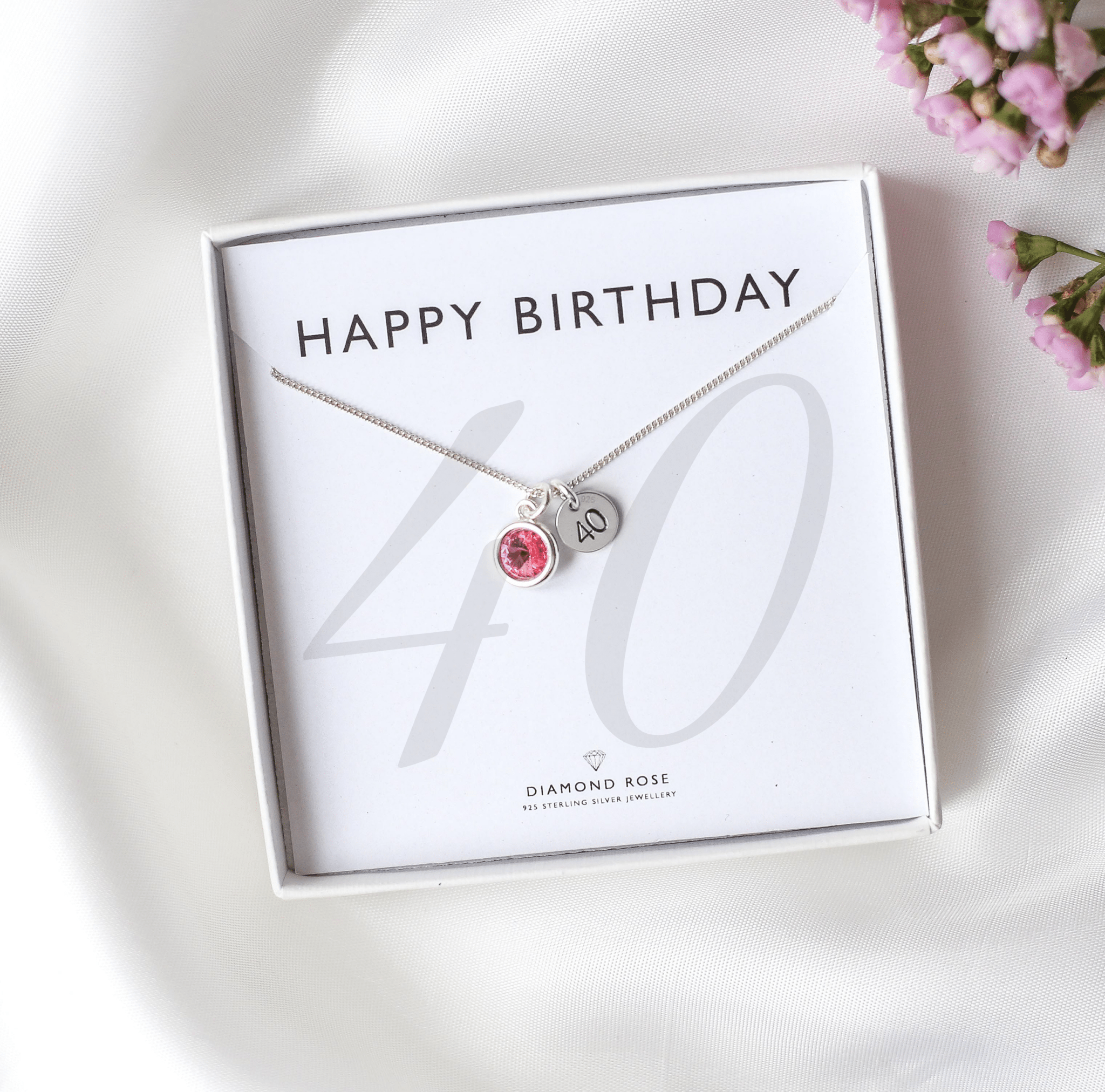 40th Birthday Necklace – Birthstone And Initial