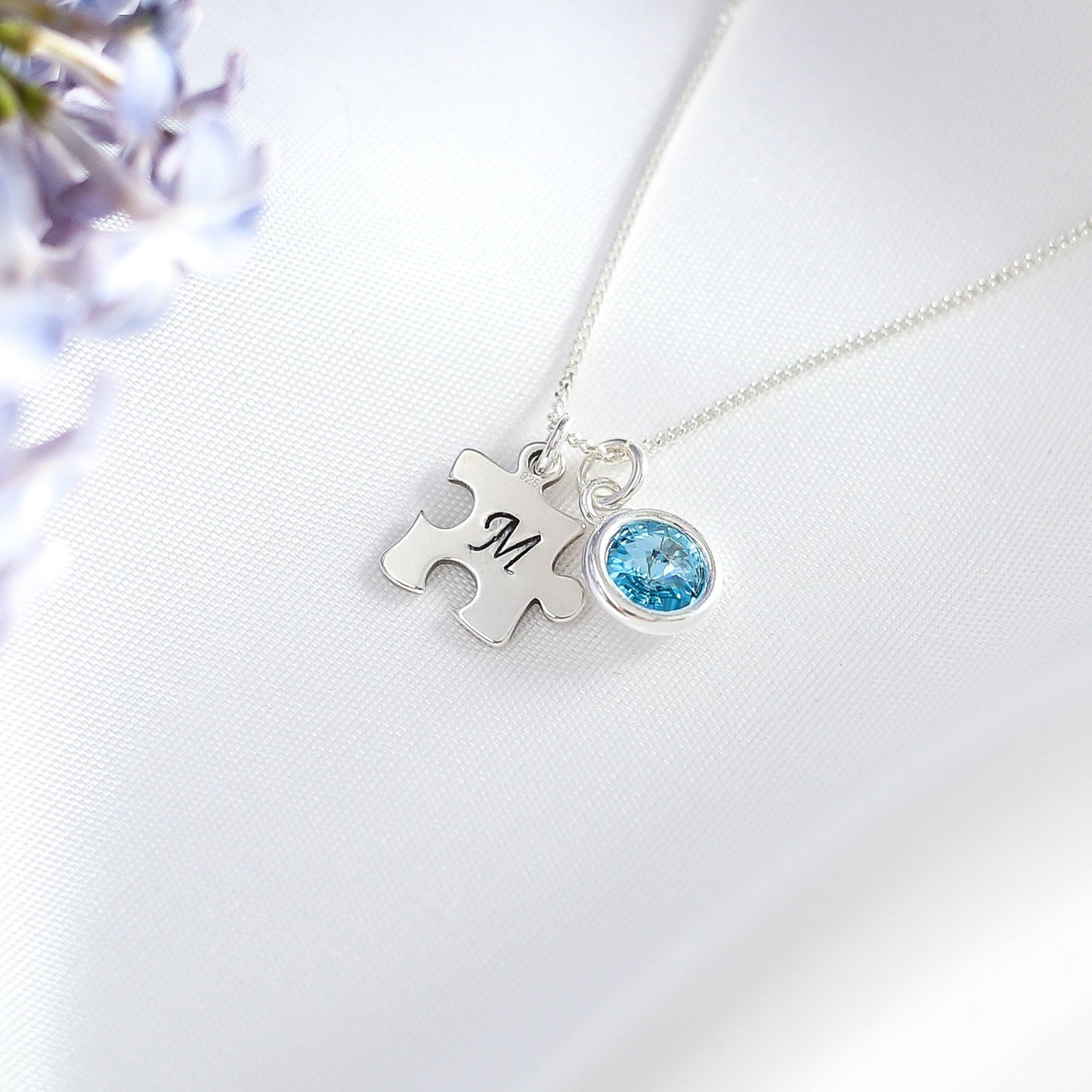 Personalised Puzzle Necklace with Birthstone