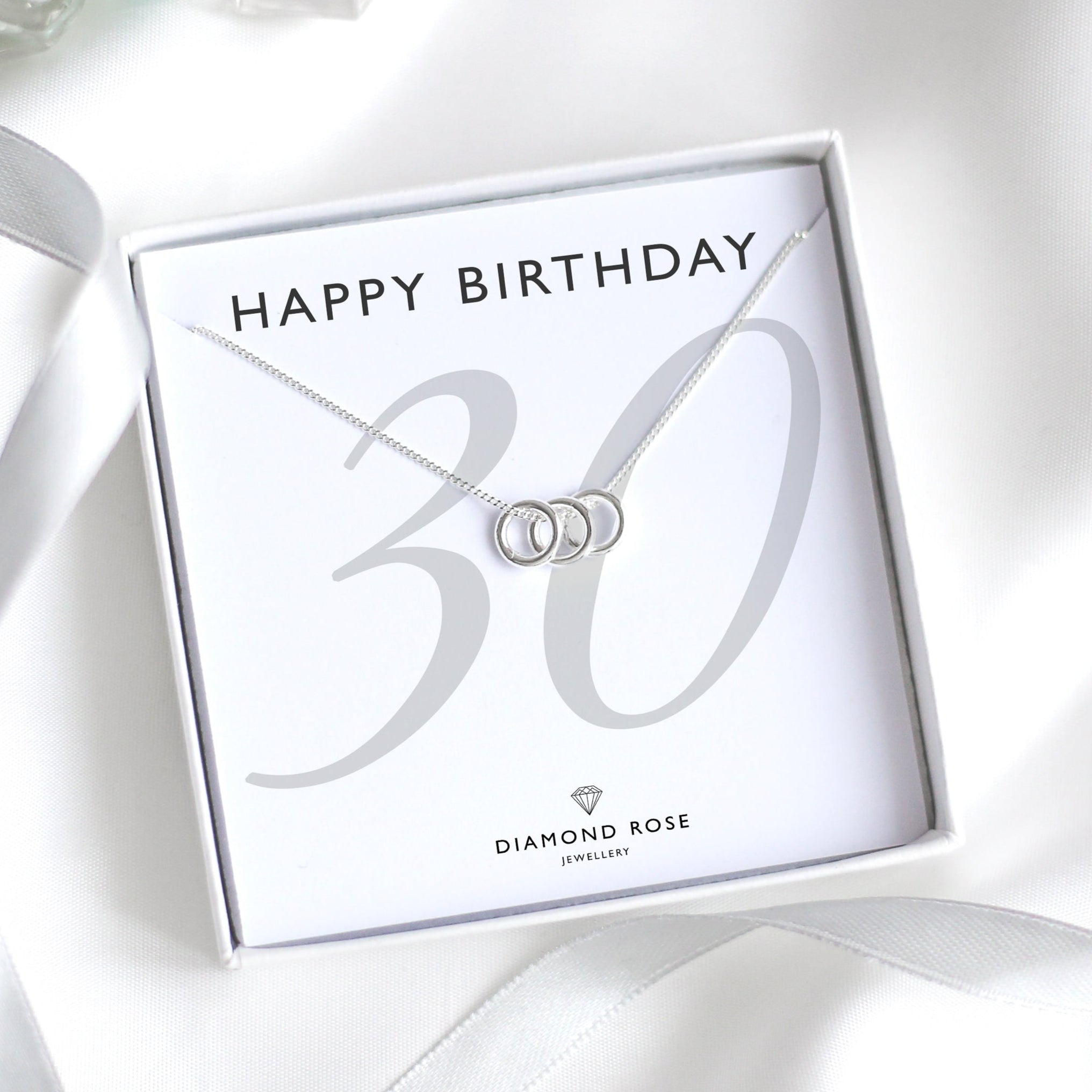 30th Birthday Gift - Three Rings Necklace