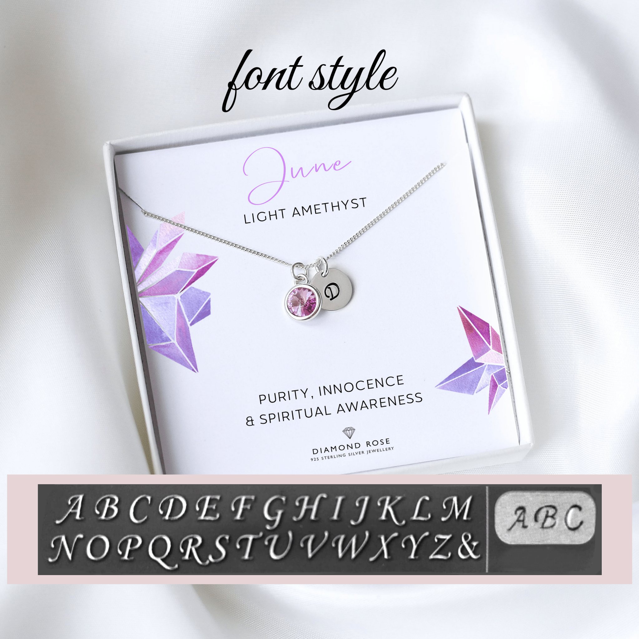 Birthday Gift - Birthstone & Initial Necklace