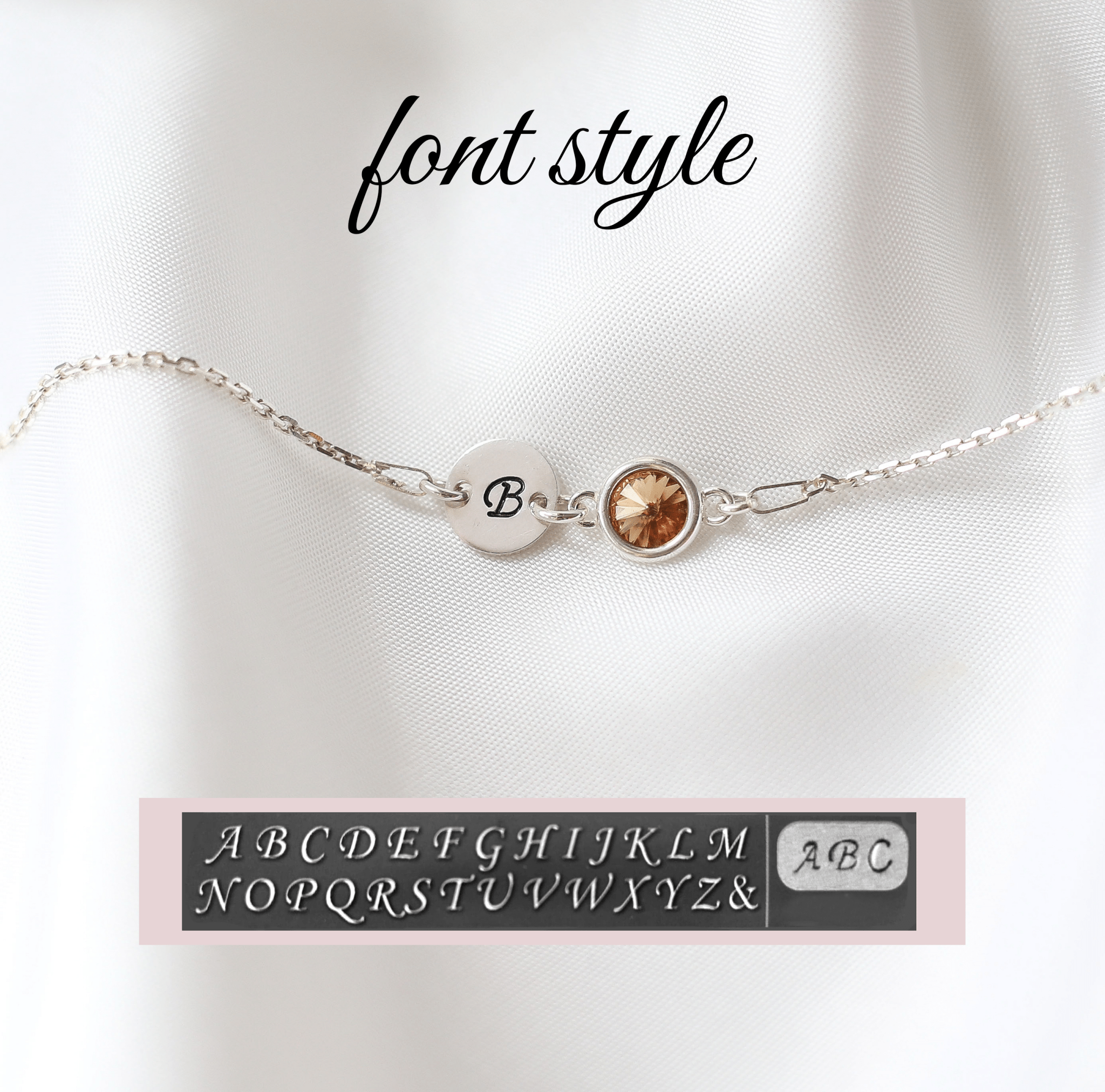 40th Birthday Bracelet – Birthstone And Initial