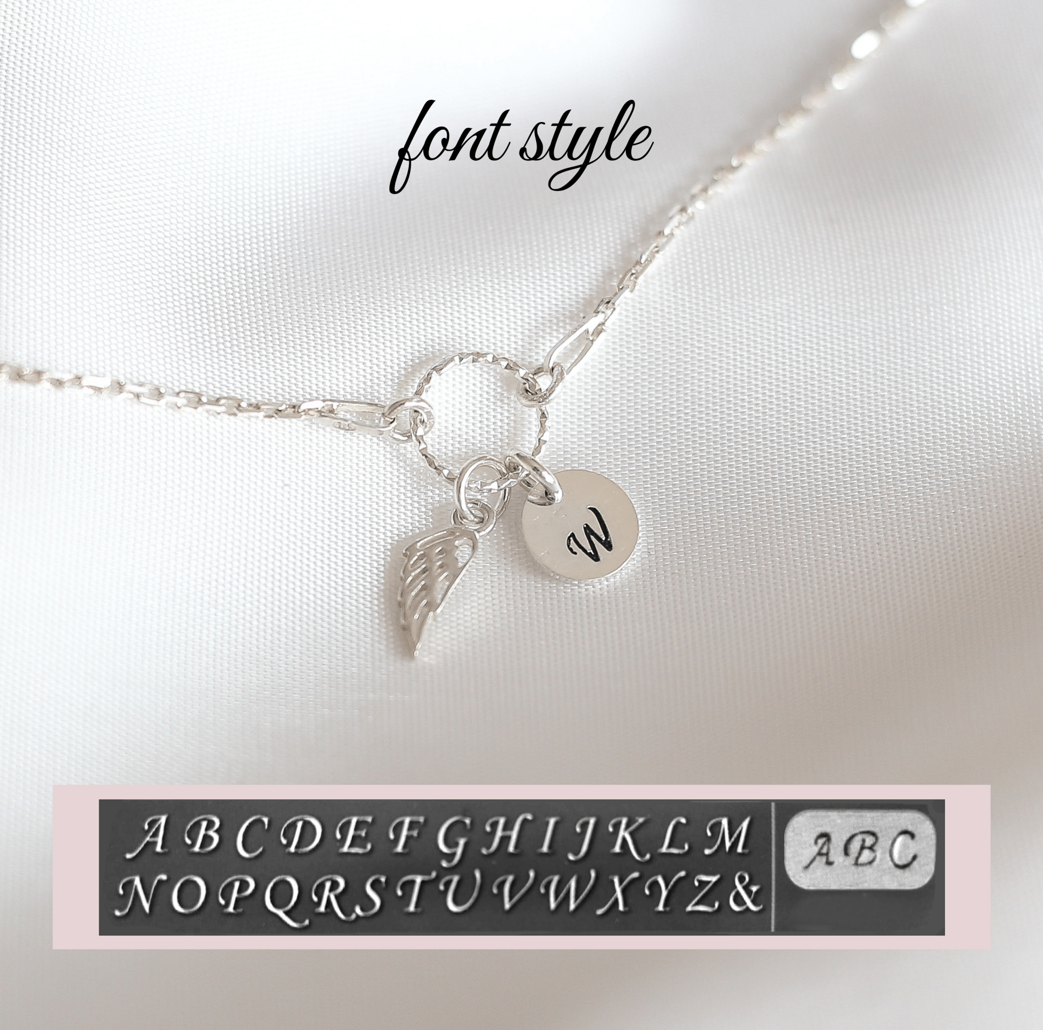 Angel Wing & Initial Charm Bracelet