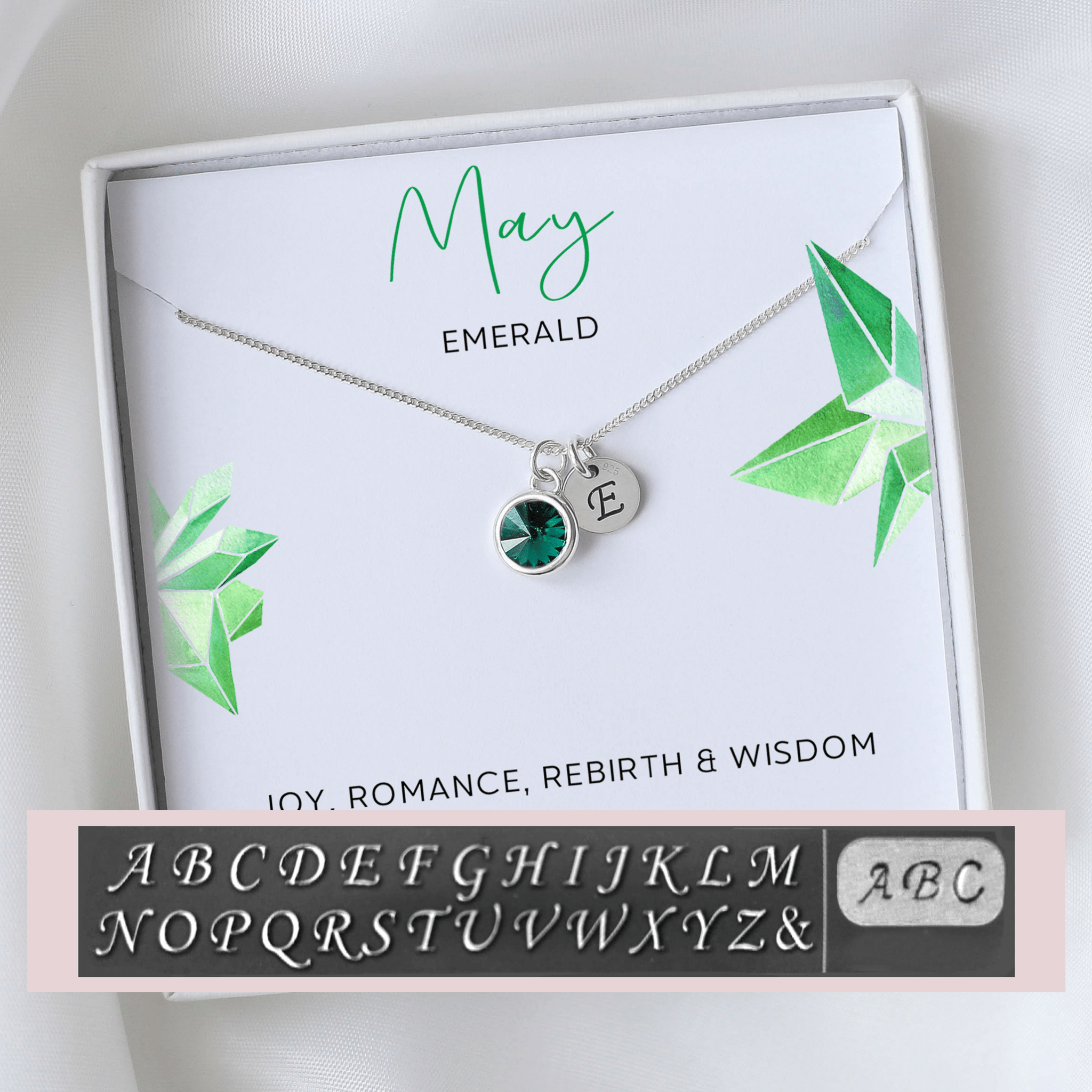 Birthday Gift - Dainty Birthstone & Initial Necklace