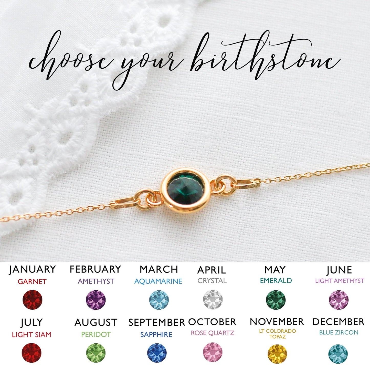 Personalised Birthstone Bracelet - Birthday Gifts For Her