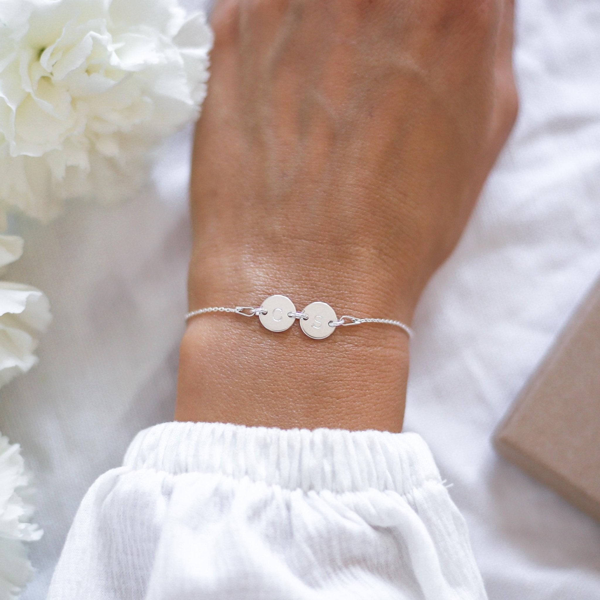 Personalised Two Discs Bracelet