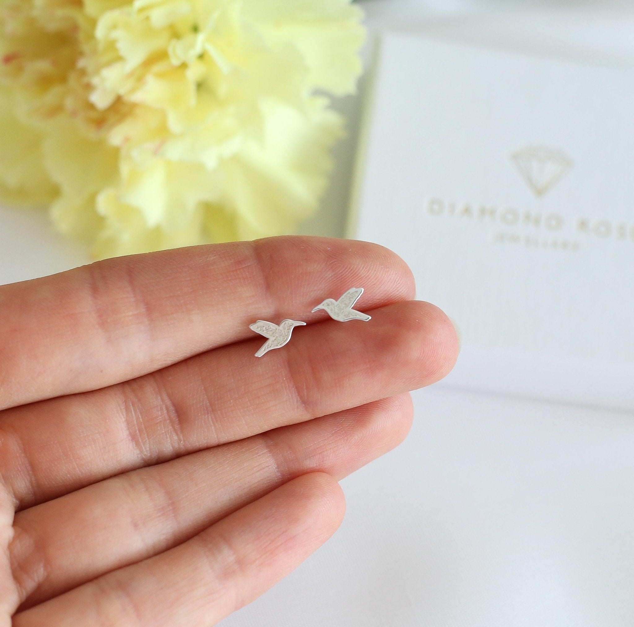 Tiny Hummingbird Stud Earrings