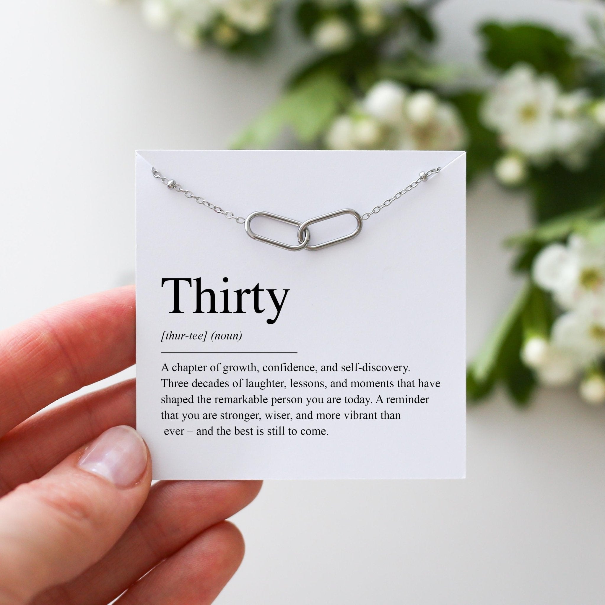 30th Birthday Gift - Interlocking Necklace - Thirty