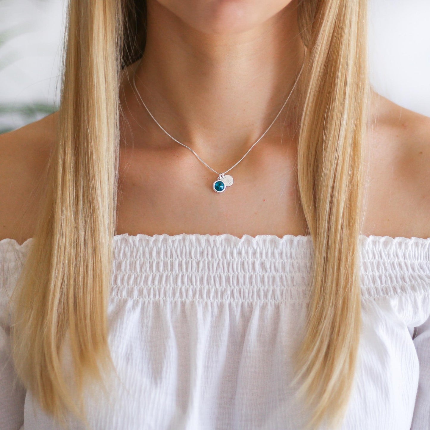 Birthday Gift For Her – Personalised Necklace with Birthstone & Initial