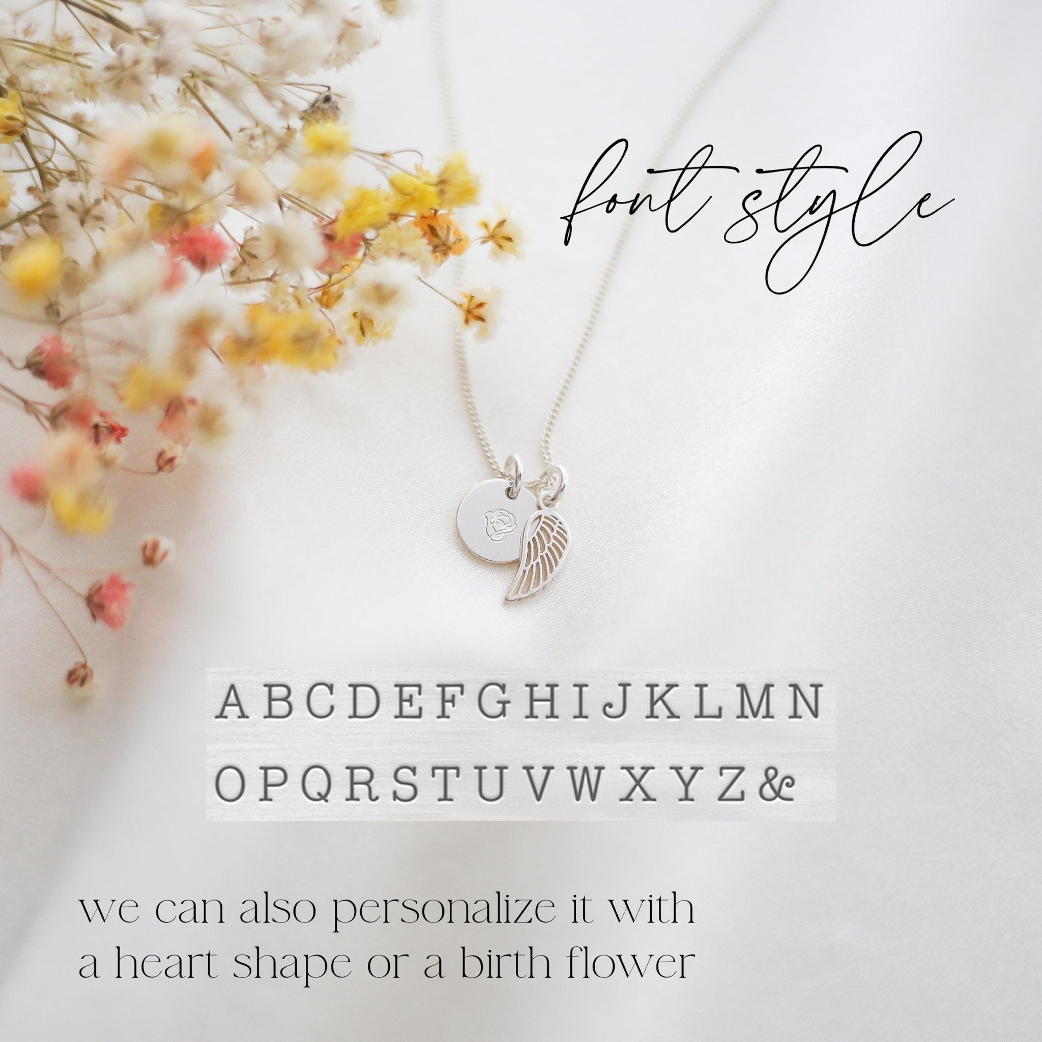 Personalised Angel Wing Necklace
