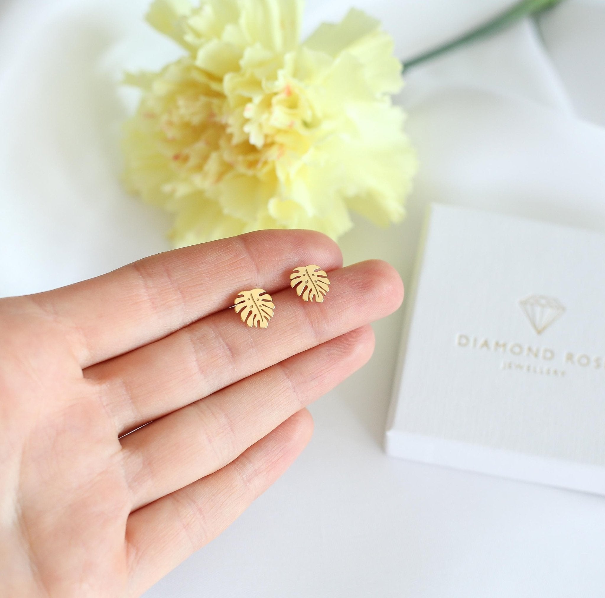 Monstera Stud Earrings