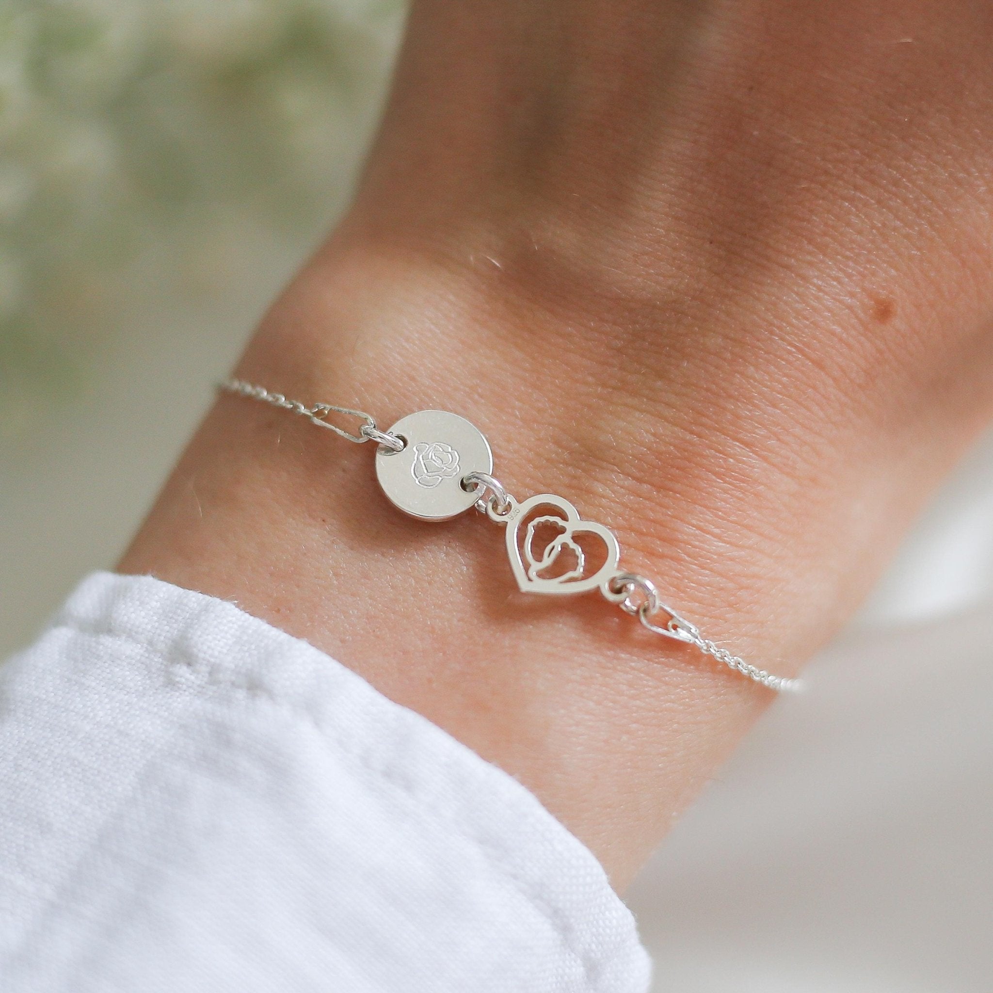 Personalised Baby Feet Bracelet – New Mum Gift