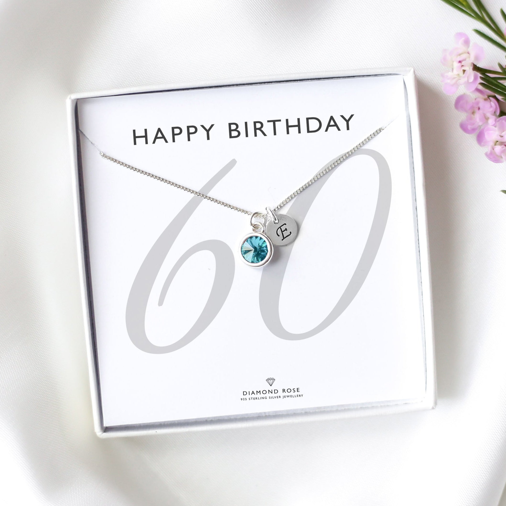 60th Birthday Necklace – Birthstone And Initial
