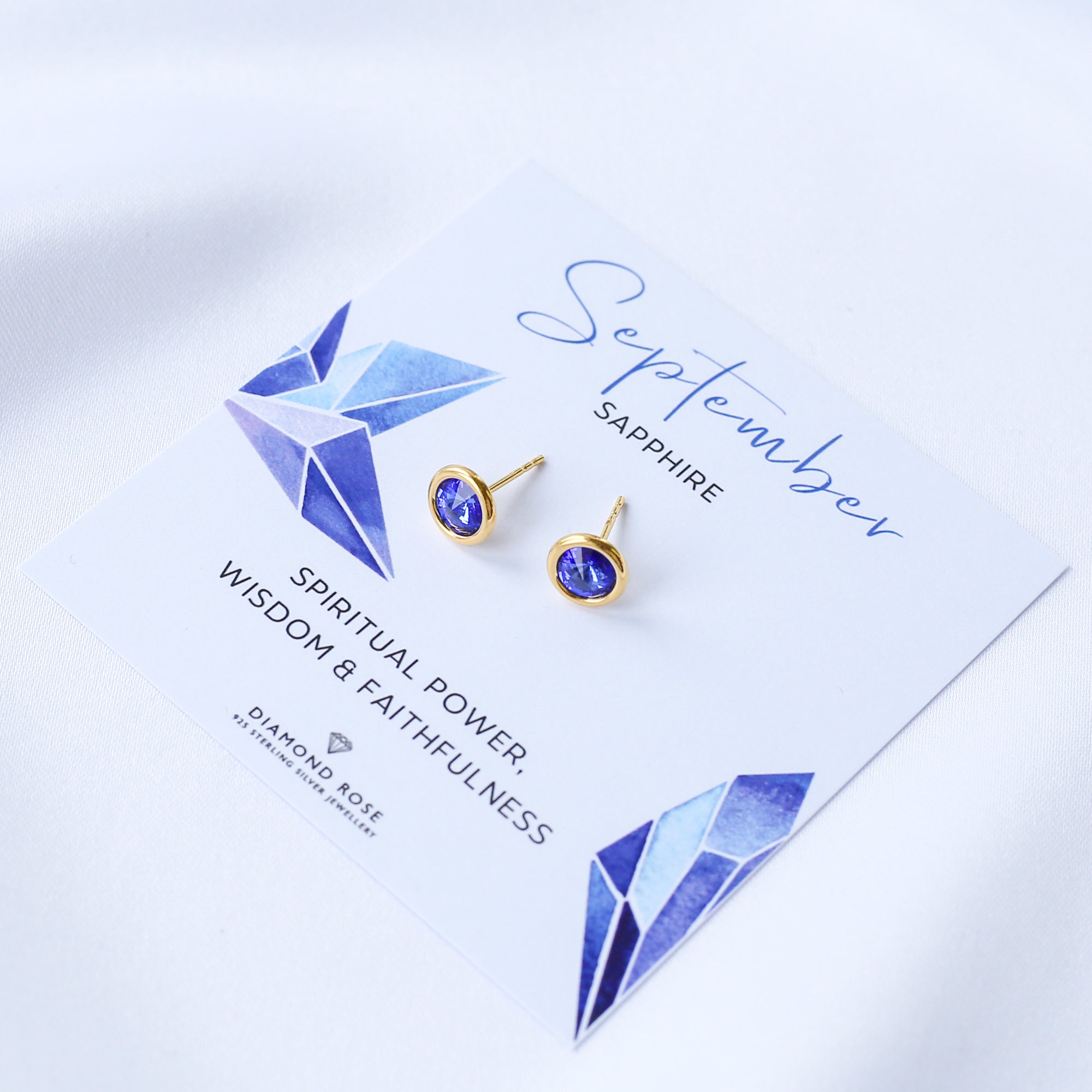 Birthstone Stud Earrings - 24K Gold Vermeil