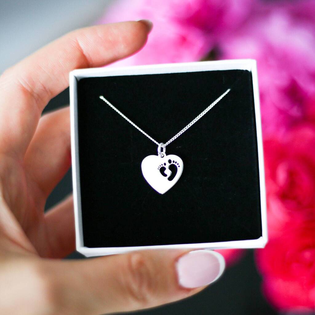 Mama Of An Angel - Baby Feet Heart necklace
