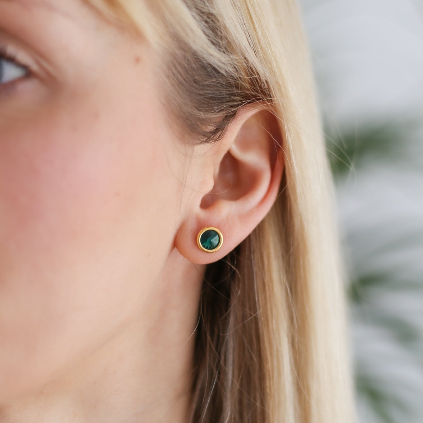 Birthstone Stud Earrings - 24K Gold Vermeil