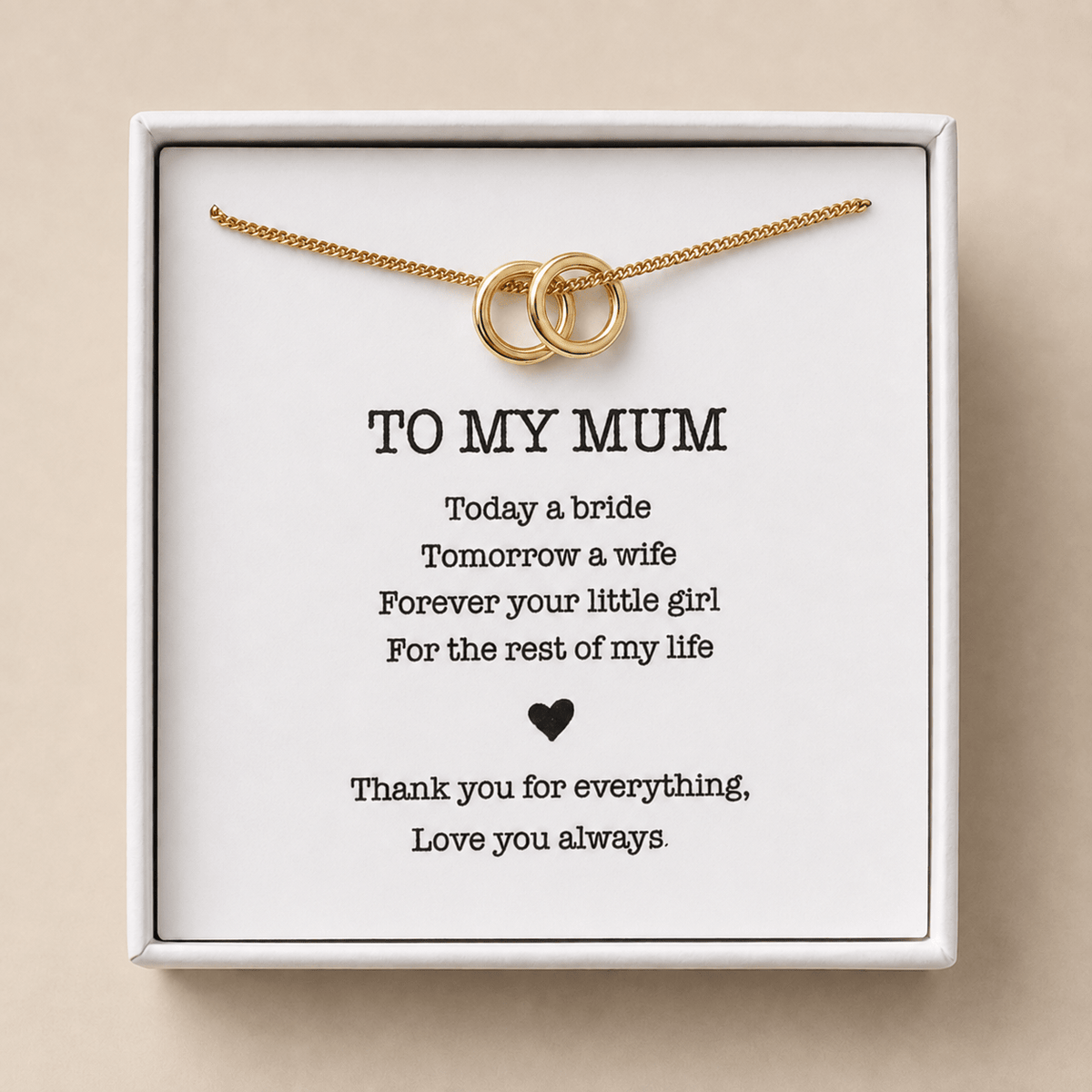 Mum Wedding Gift - Tiny Rings Necklace