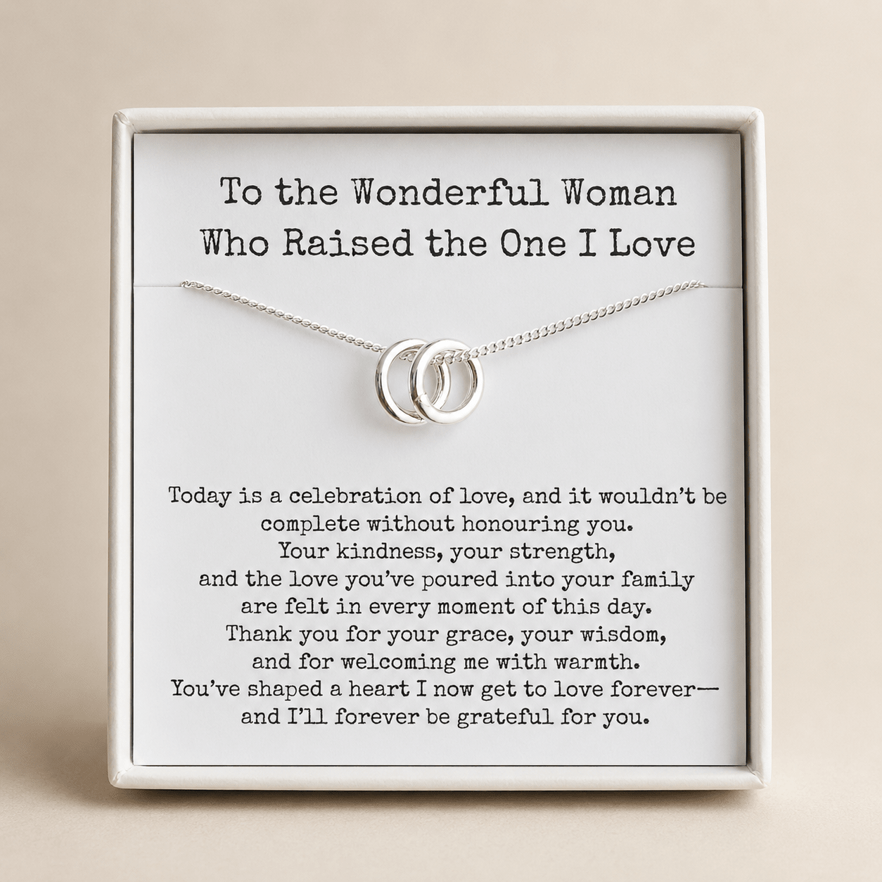 Mother of the Groom Wedding Gift - Tiny Rings Necklace
