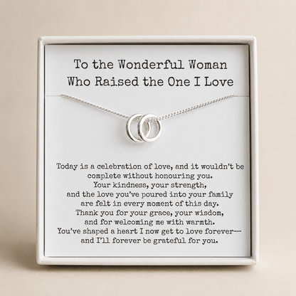 Mother of the Groom Wedding Gift - Tiny Rings Necklace