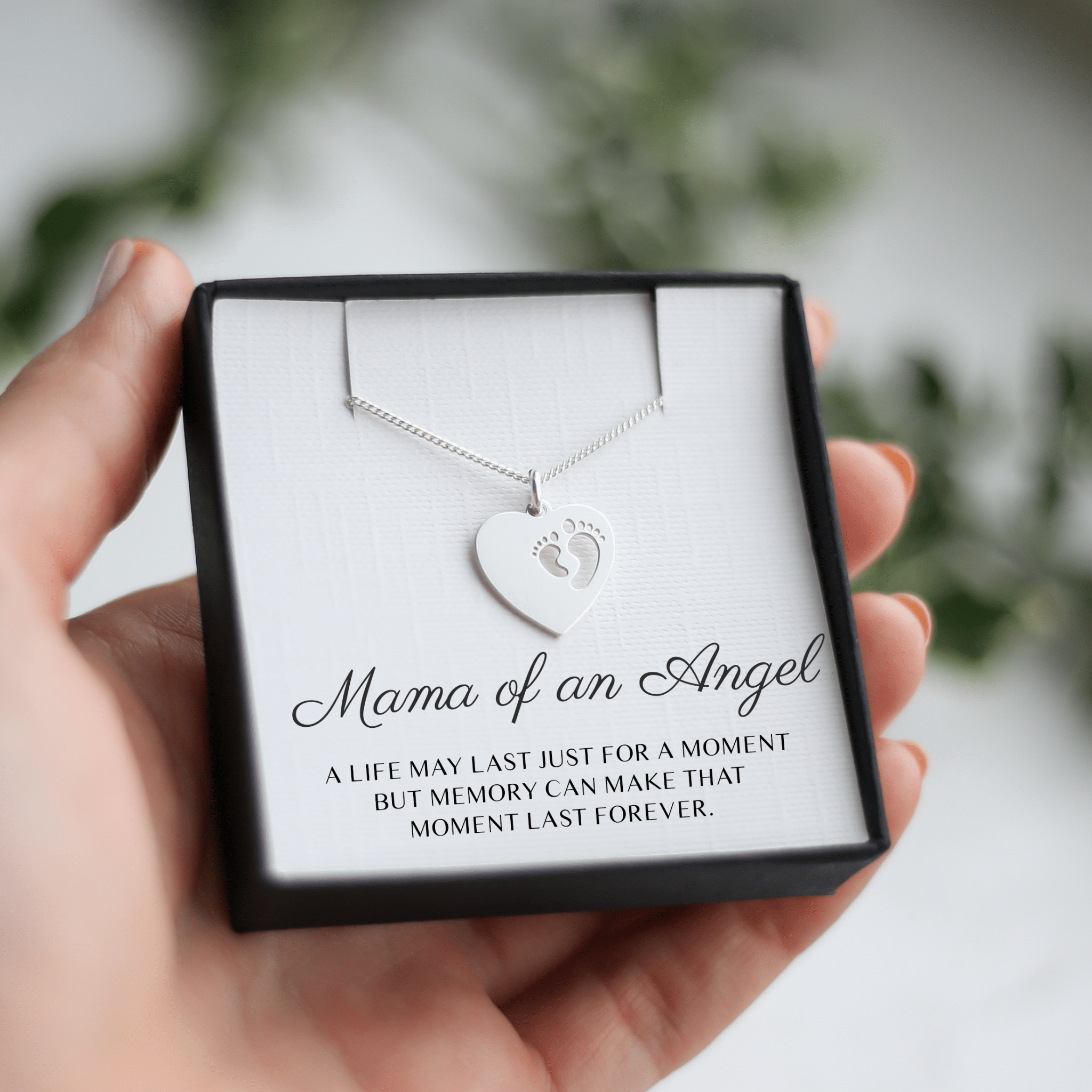 Mama Of An Angel - Baby Feet Heart necklace