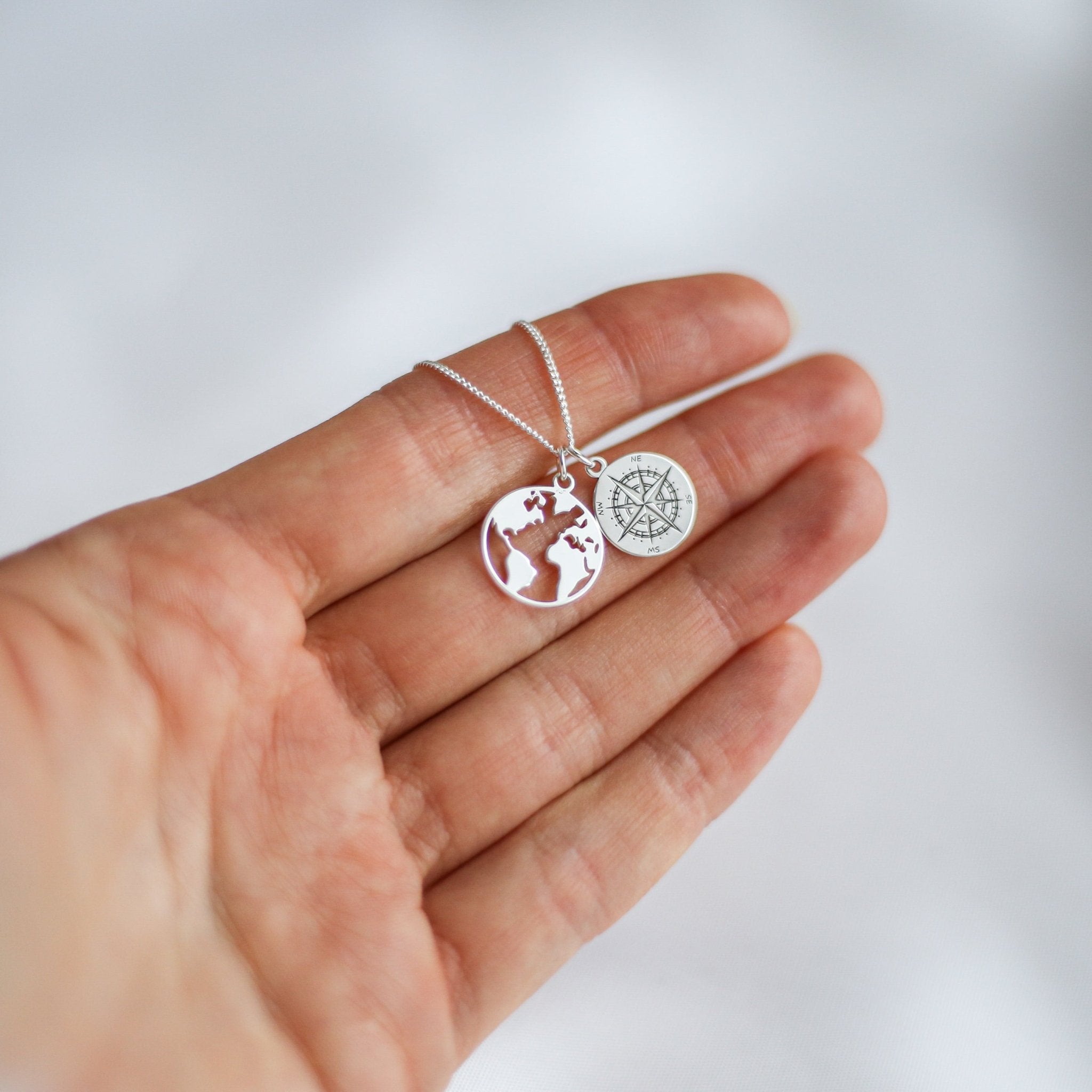 Map And Compass Necklace