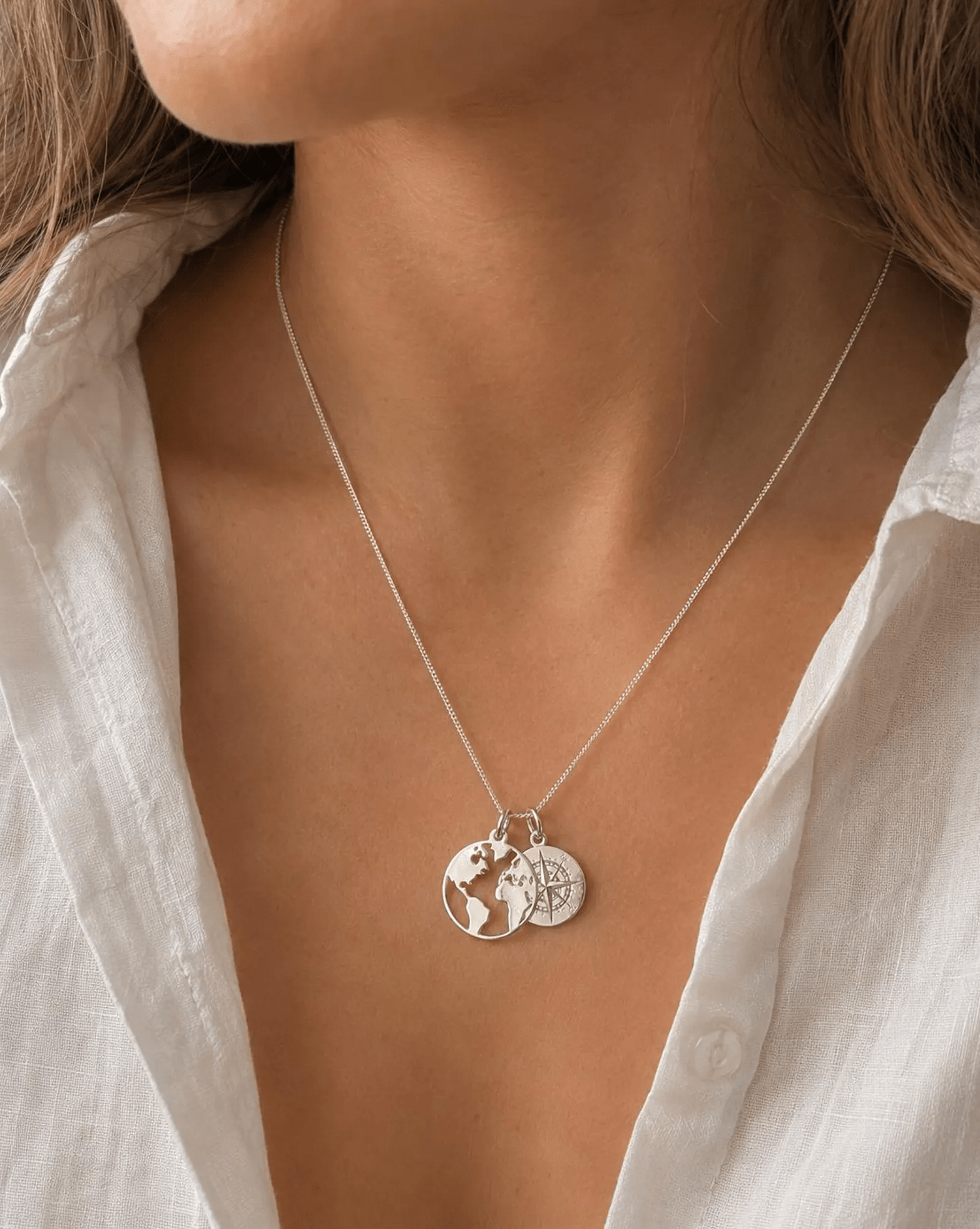 Map And Compass Necklace