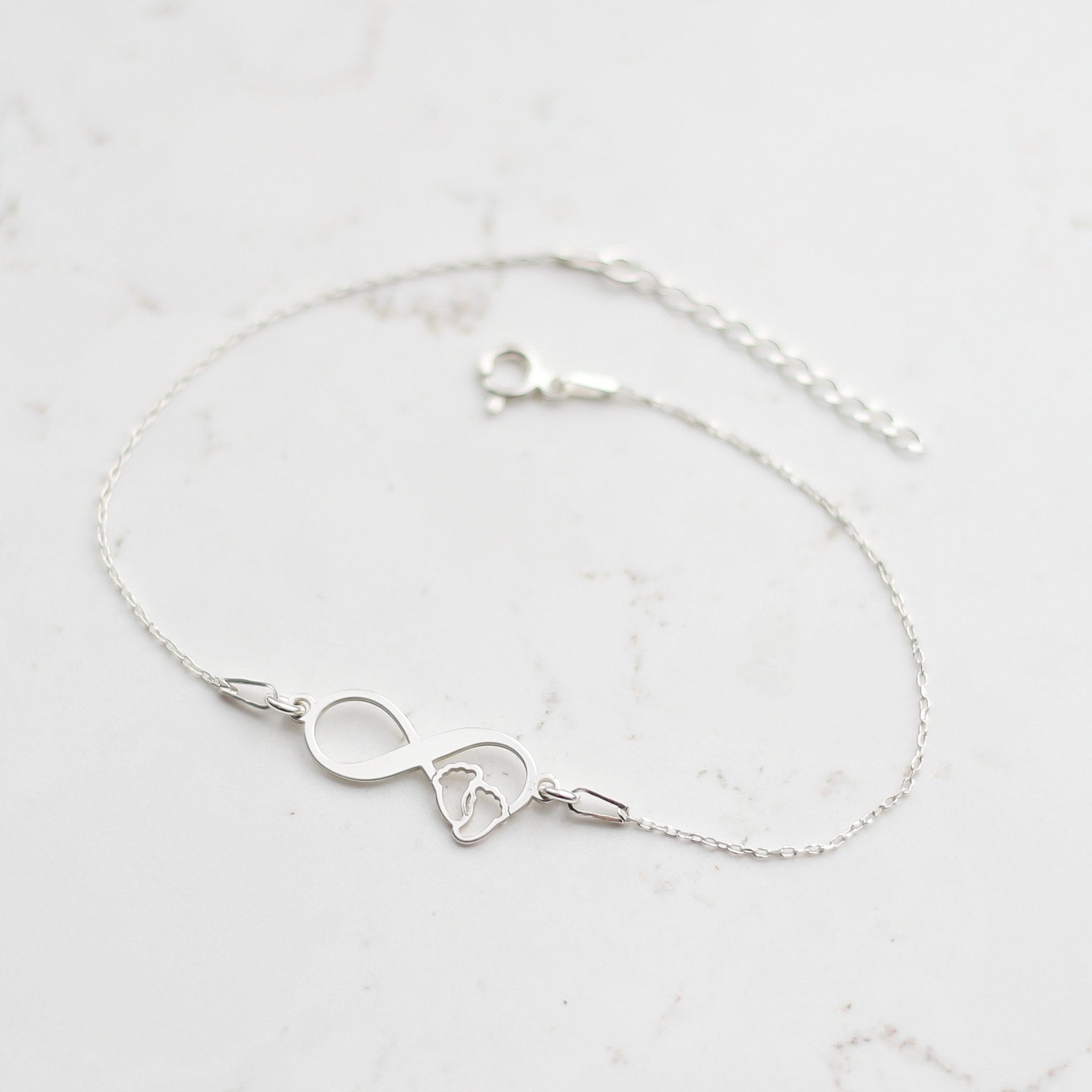 Infinity Baby Feet Bracelet