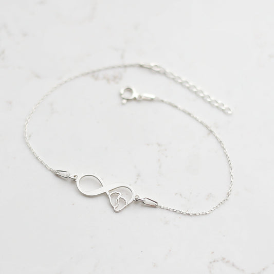 Infinity Baby Feet Bracelet