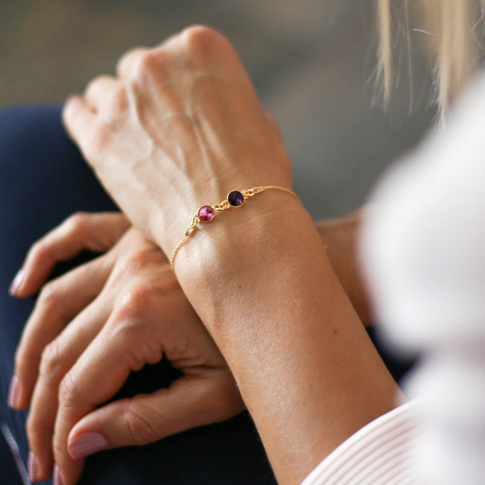 Dainty Double Birthstone Bracelet