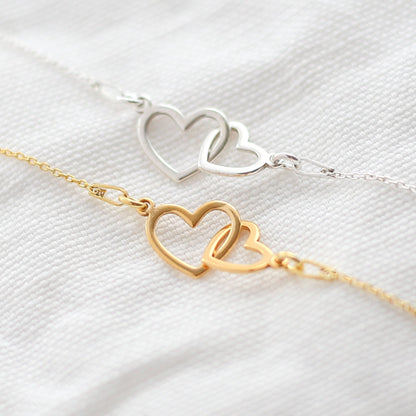 Daughter Wedding Gift, Interlocking Hearts Bracelet