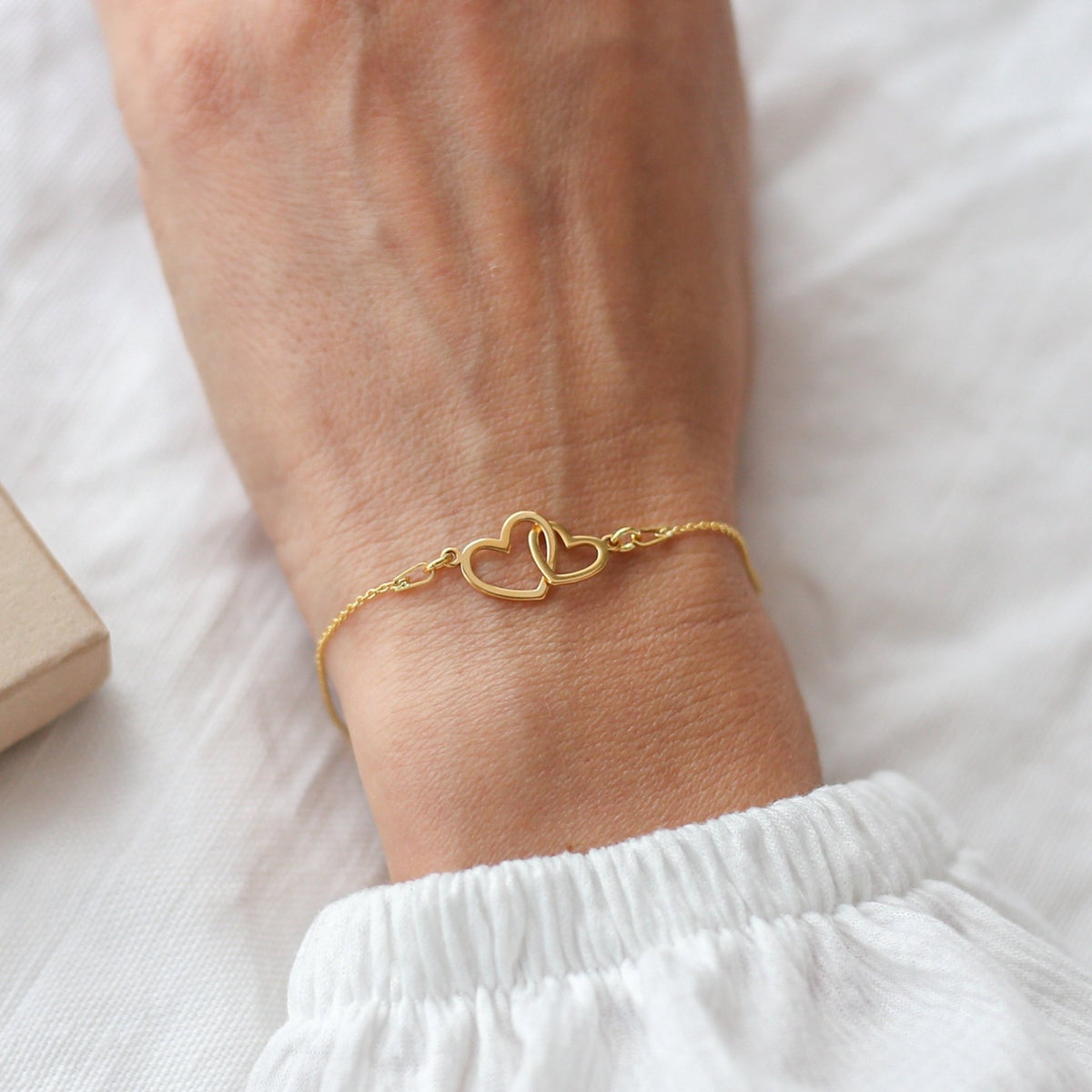 Two Interlocking Hearts Bracelet