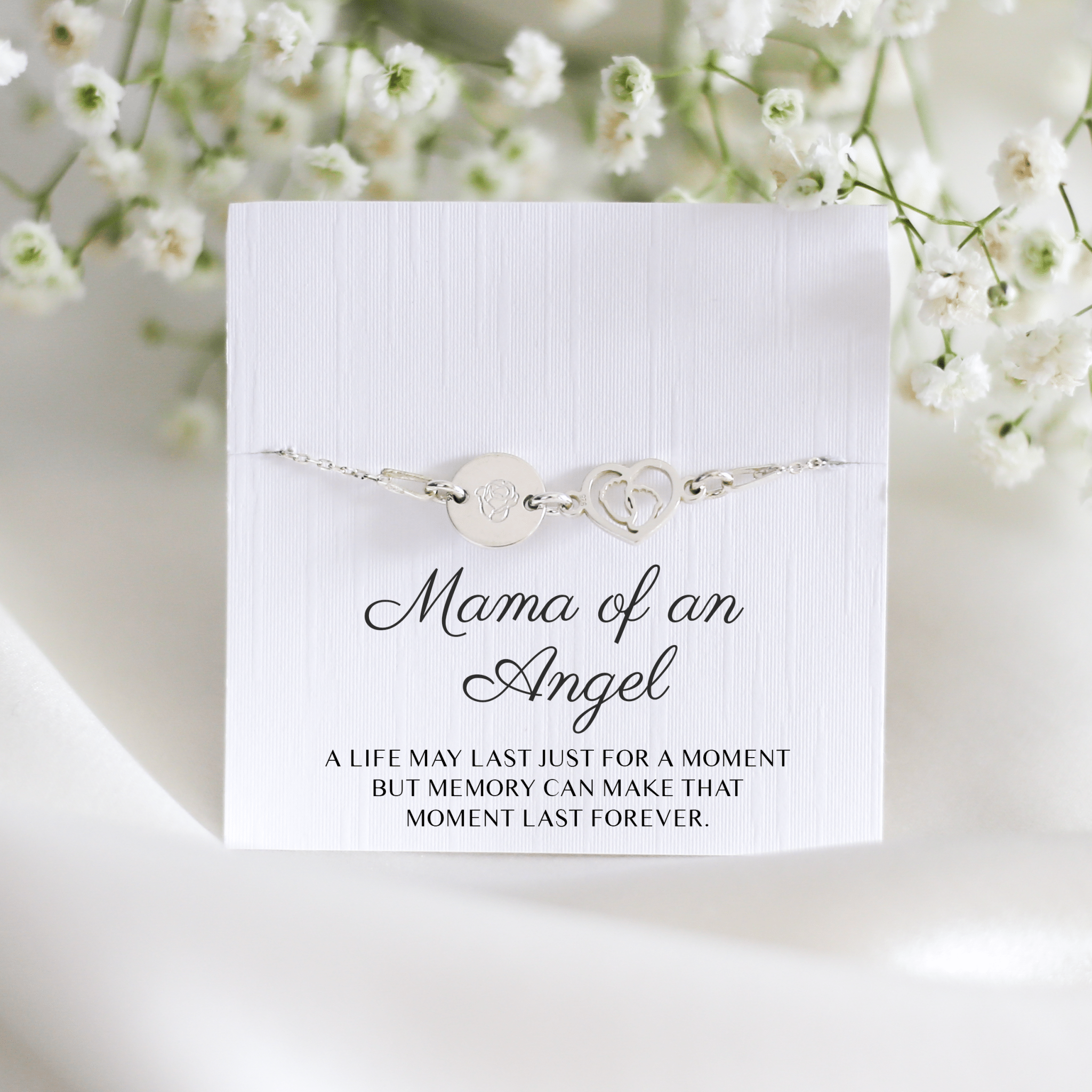 Mama Of An Angel - Personalised Baby Feet Bracelet