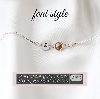 30th Birthday Bracelet – Birthstone And Initial
