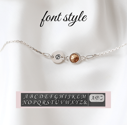 Classic Birthstone And Initial Bracelet