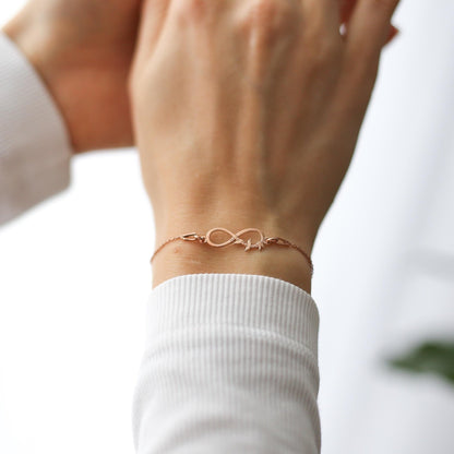 Infinity Bracelet with Flying Birds