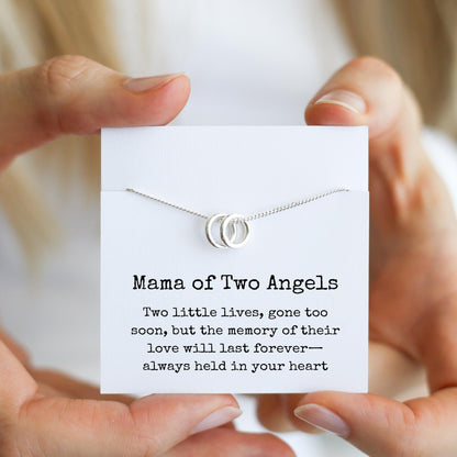 Mama of Two Angels Necklace