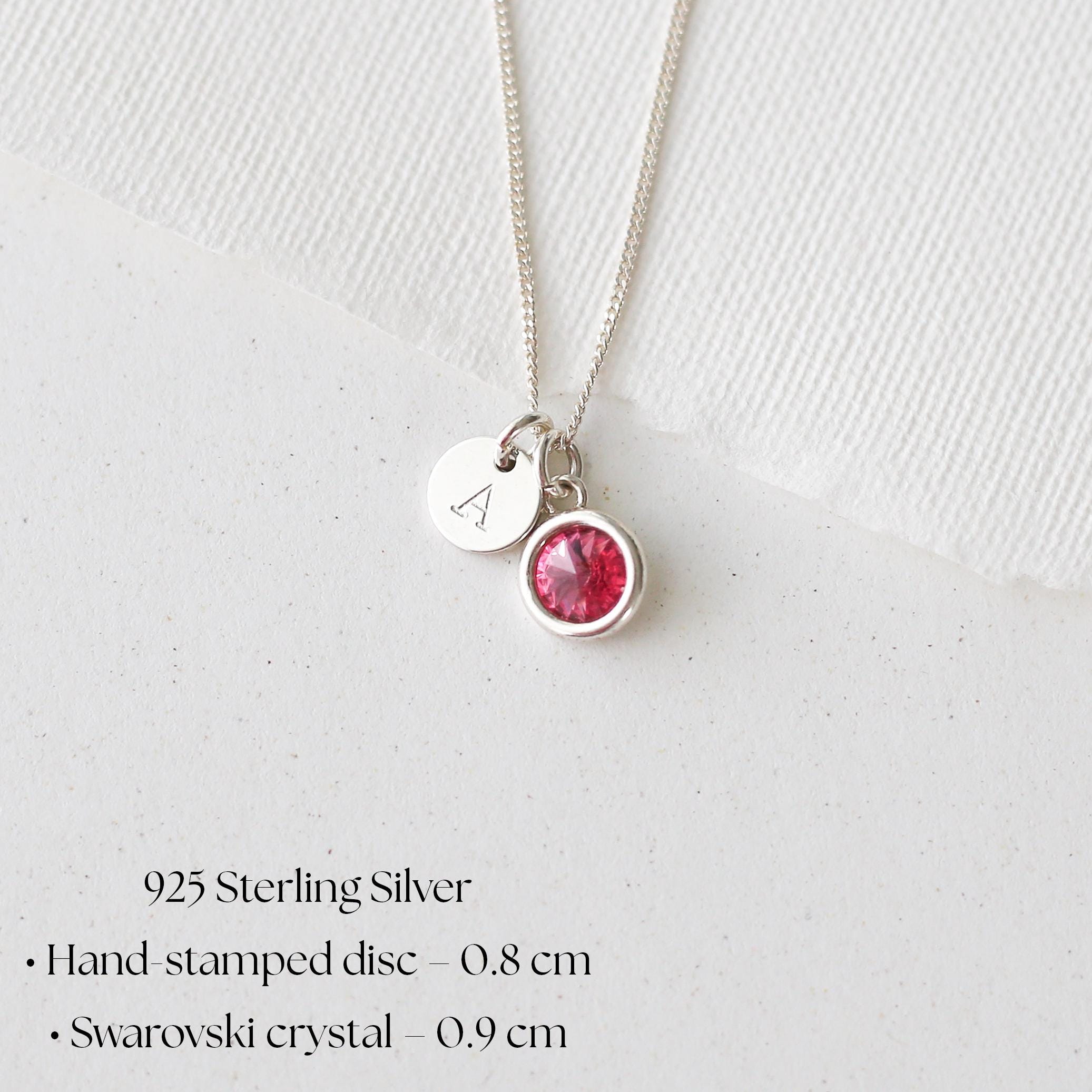 Initial and Birthstone Necklace