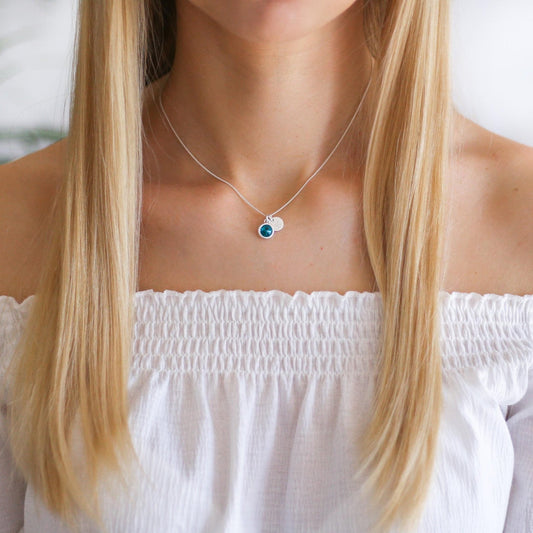 Initial and Birthstone Necklace