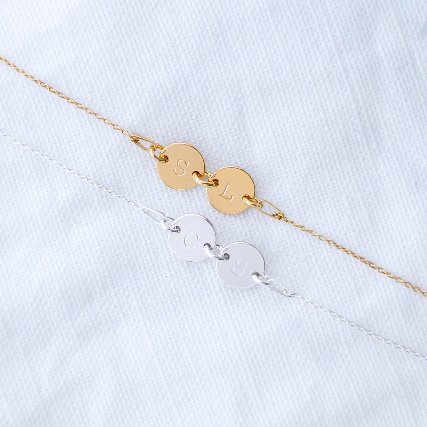 Gift For Friend - Two Discs Bracelet