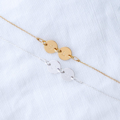 Gift For Friend - Two Discs Bracelet