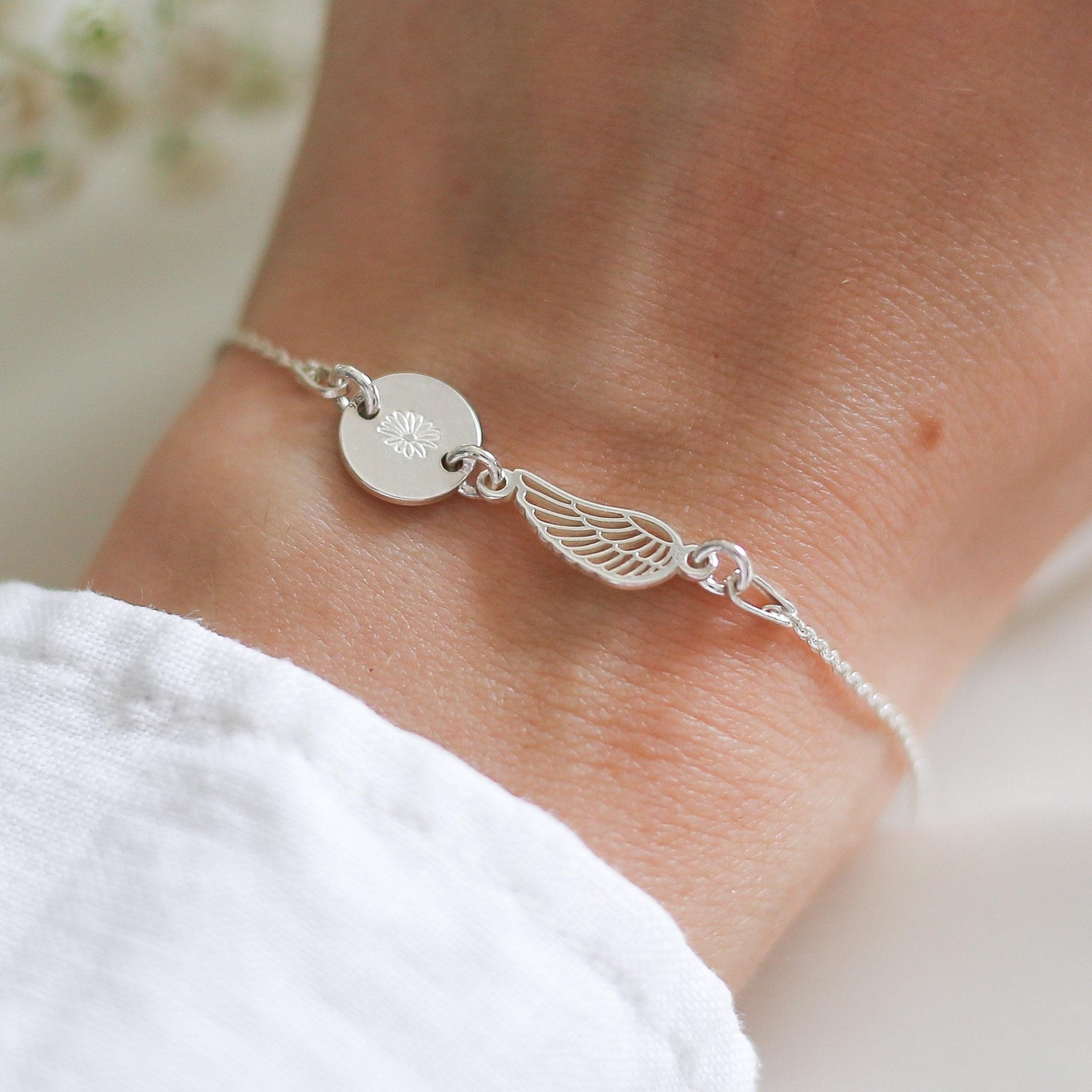 Personalised Angel Wing Bracelet