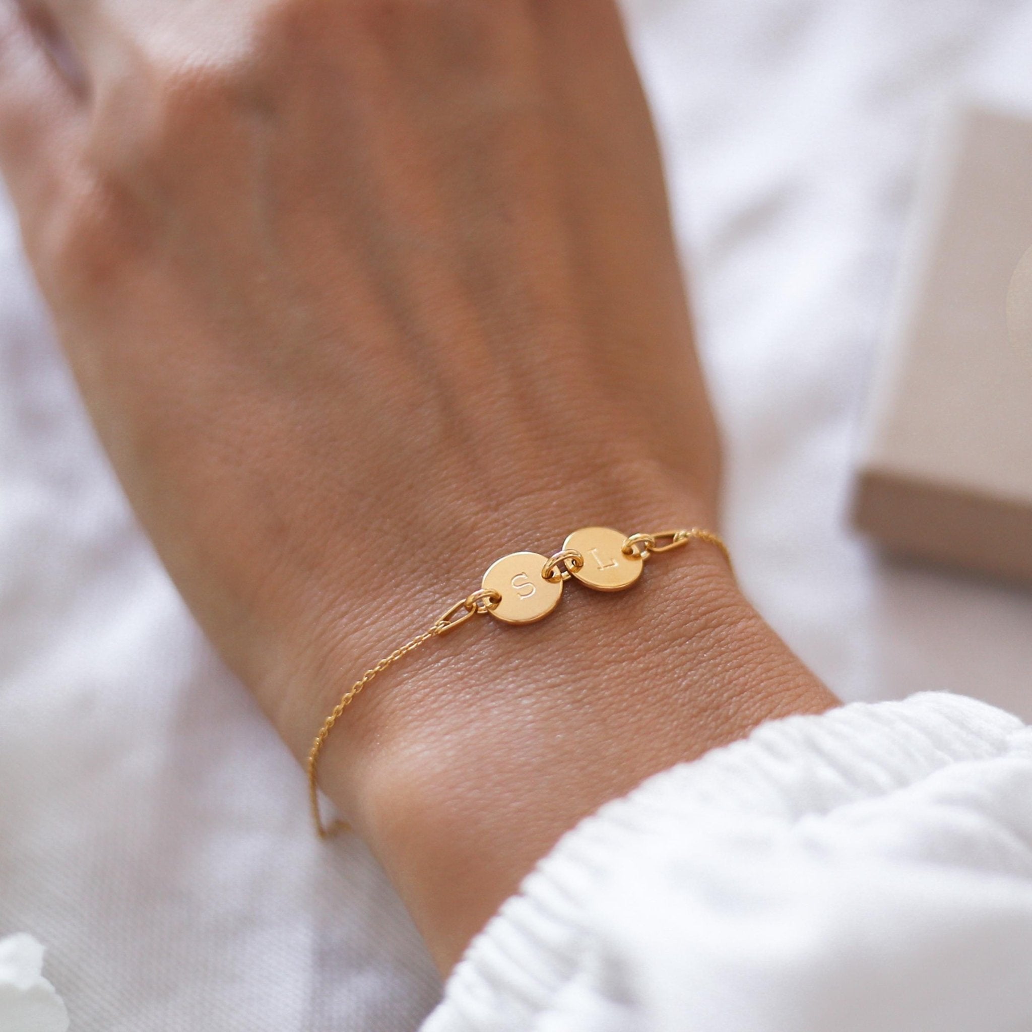Personalised Two Discs Bracelet