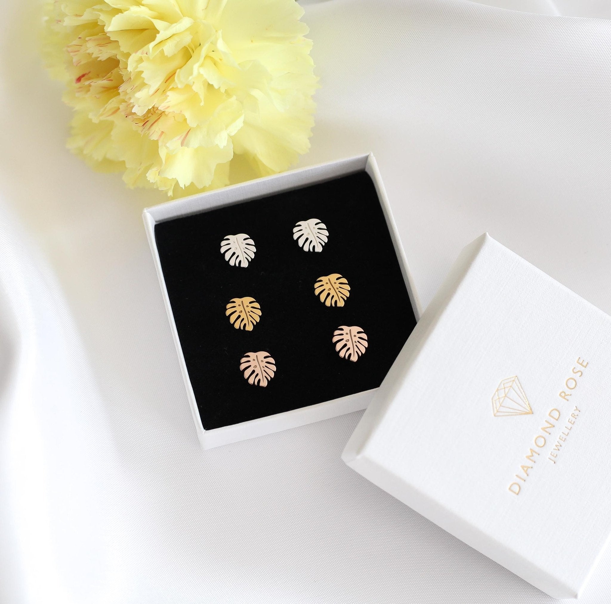 Monstera Stud Earrings