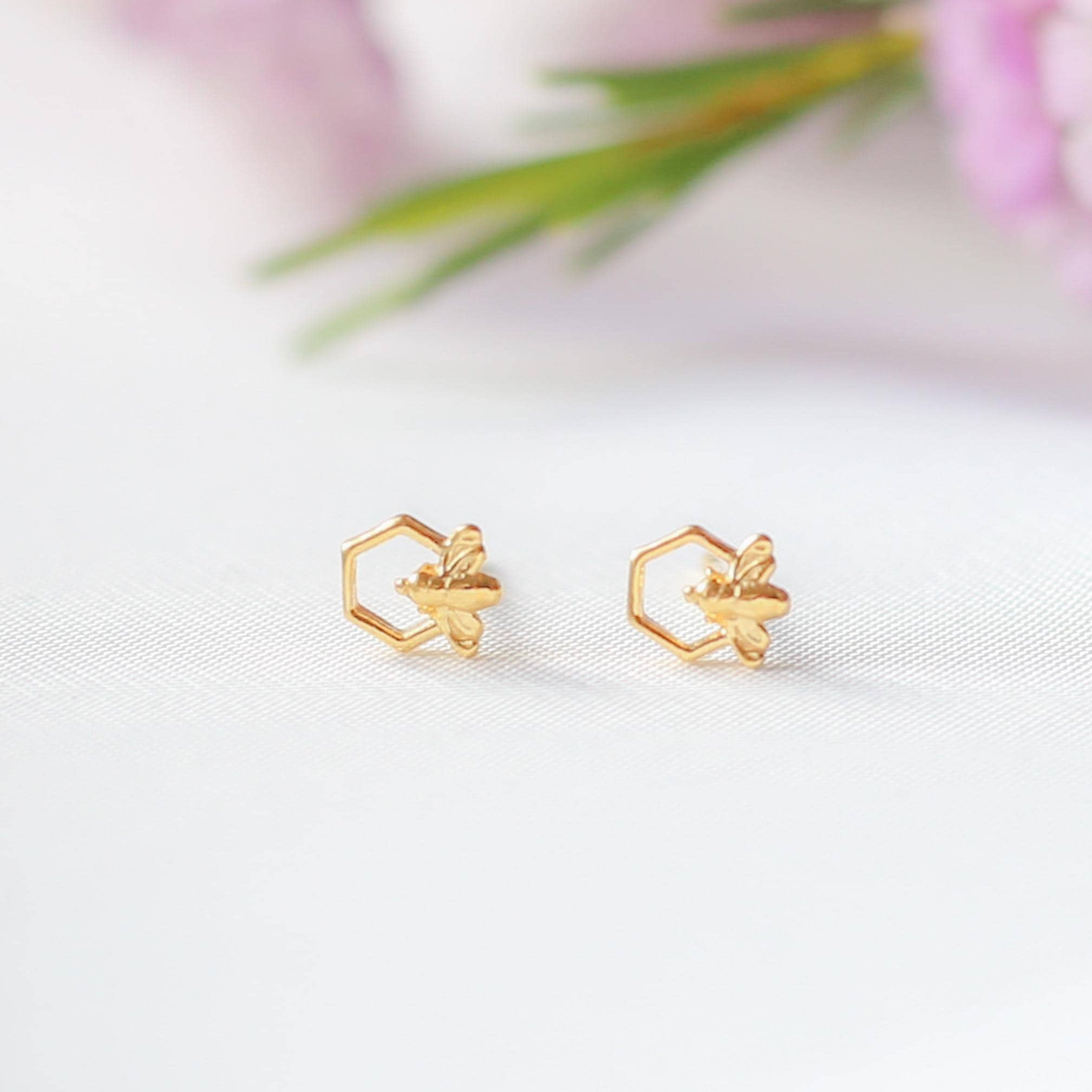 Miniature Bee Stud Earrings
