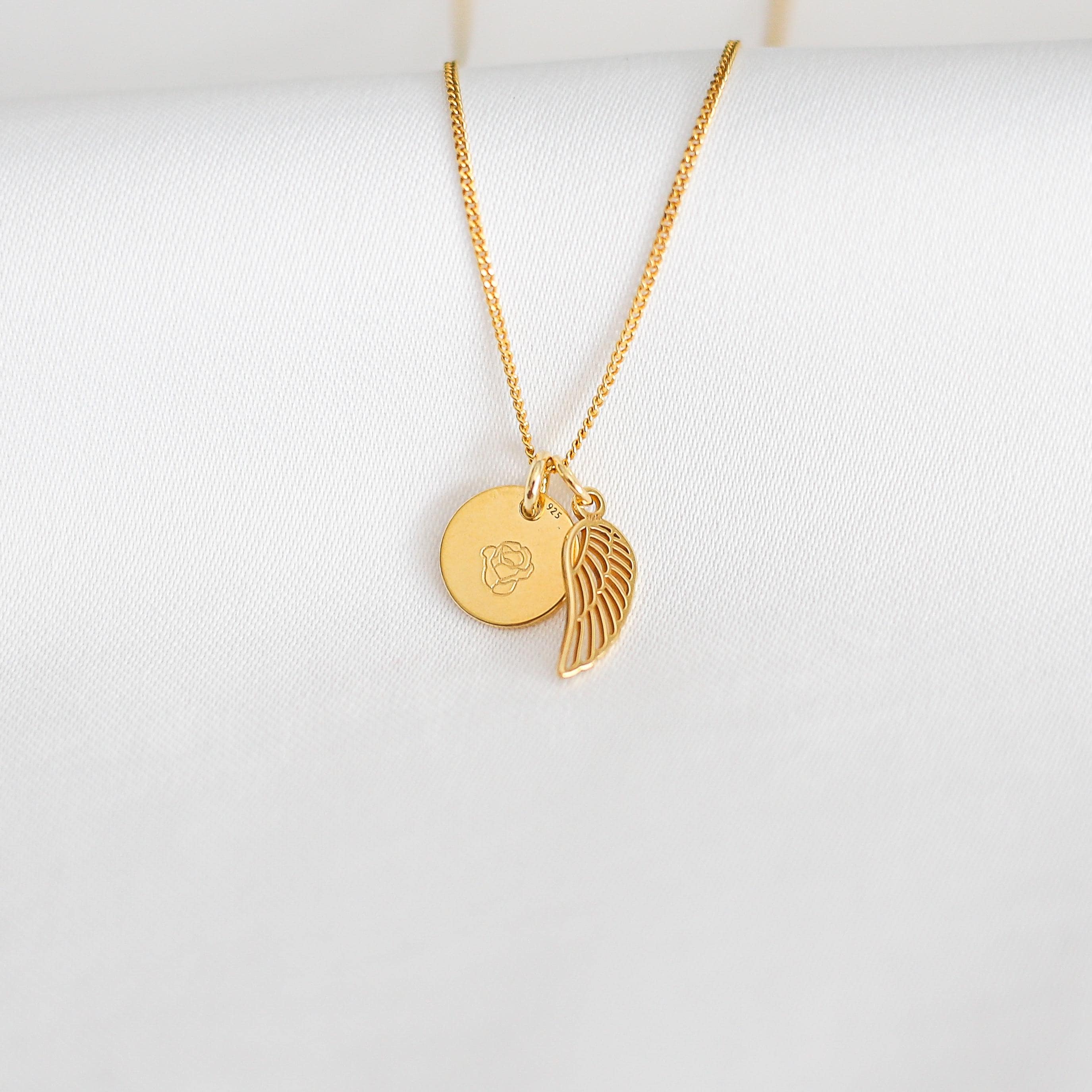 Personalised Angel Wing Necklace