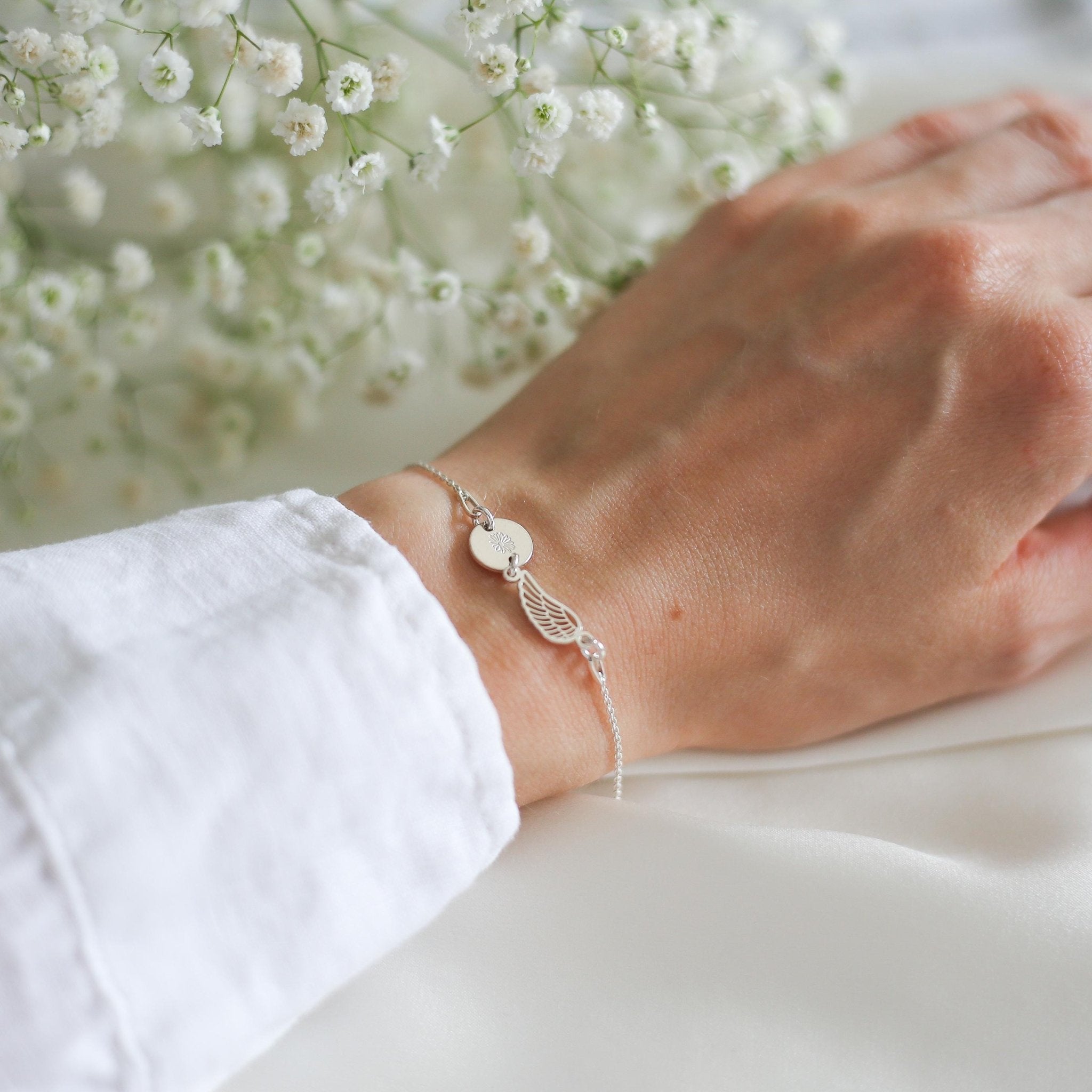 Personalised Angel Wing Bracelet