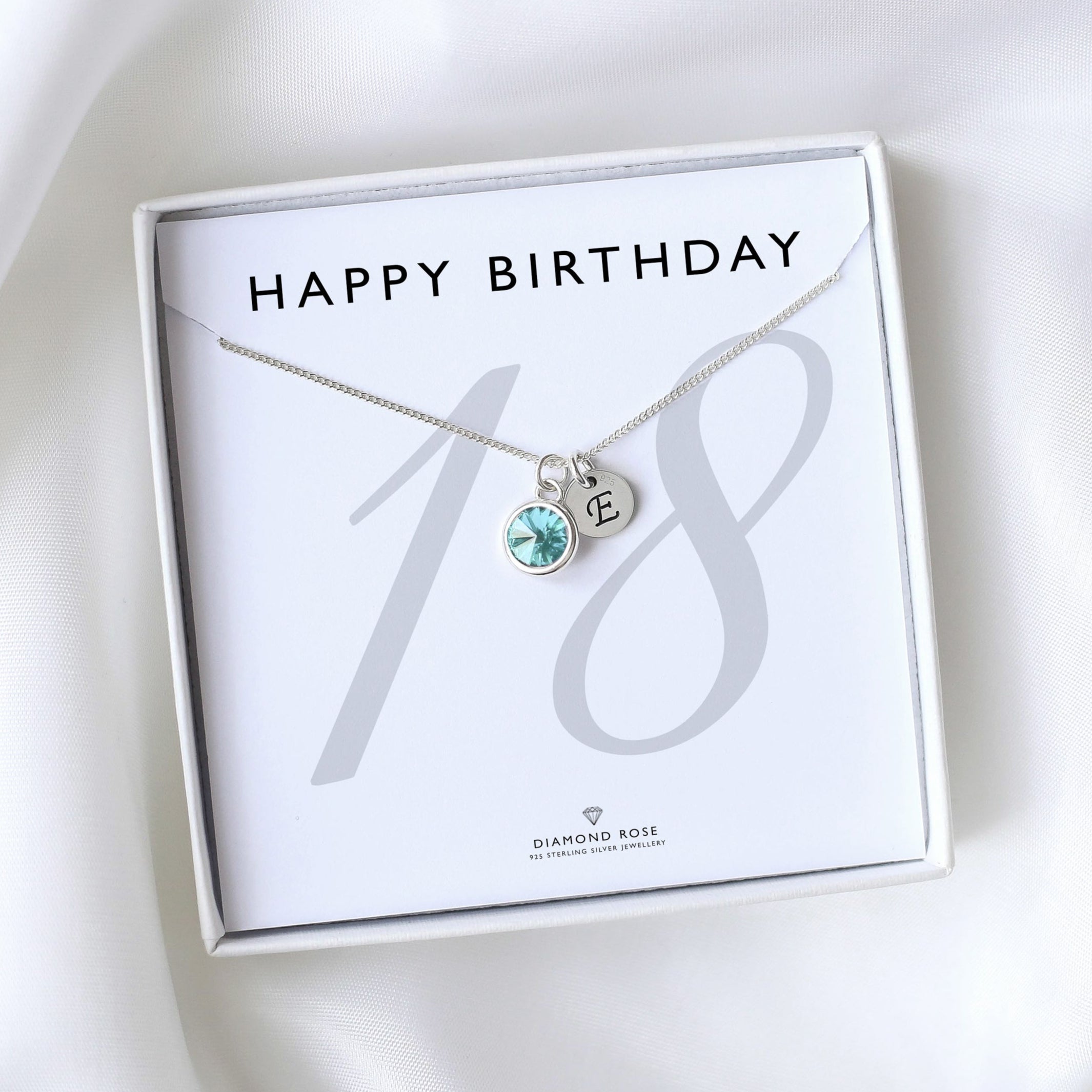 18th Birthday Necklace – Birthstone And Initial