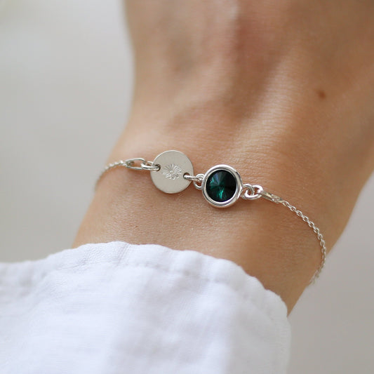 Birthstone and Birth Flower Bracelet