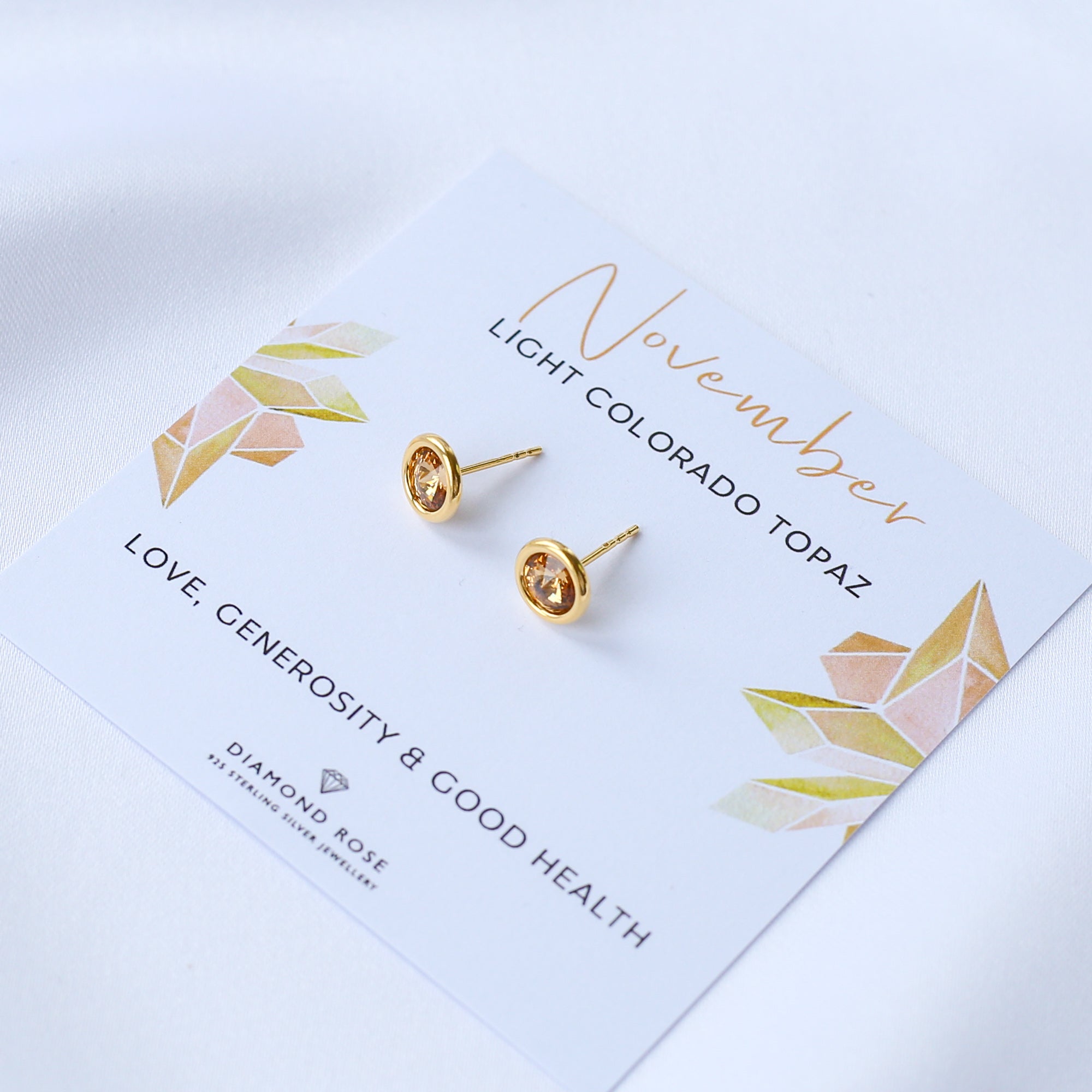 Birthstone Stud Earrings - 24K Gold Vermeil