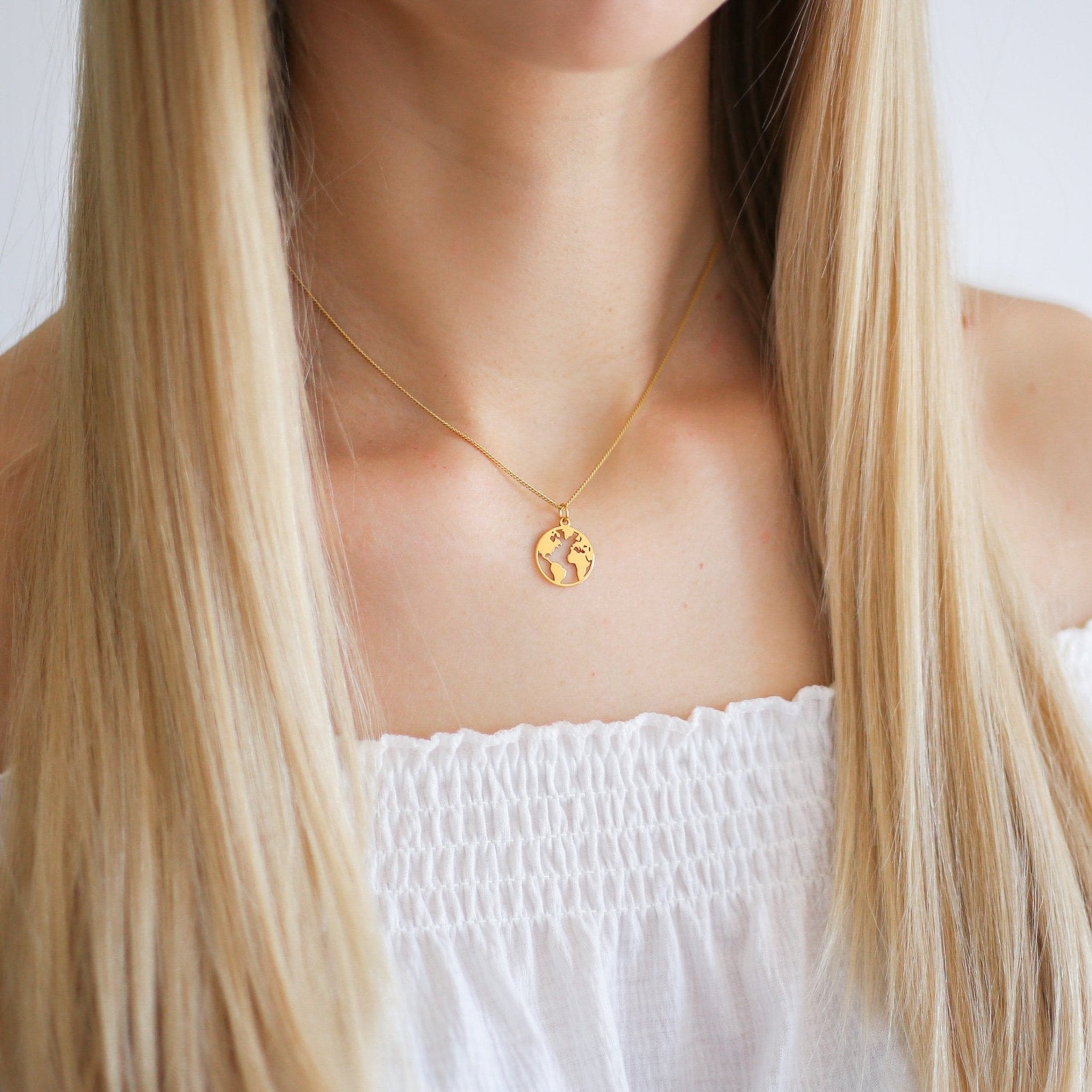 World Map Necklace