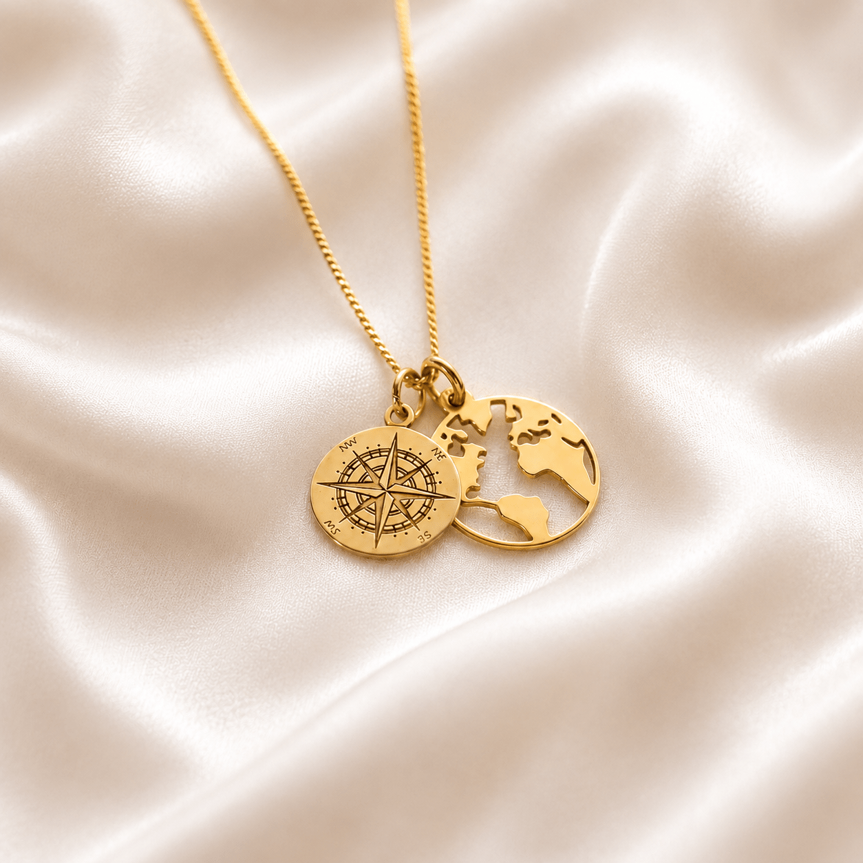 Map And Compass Necklace